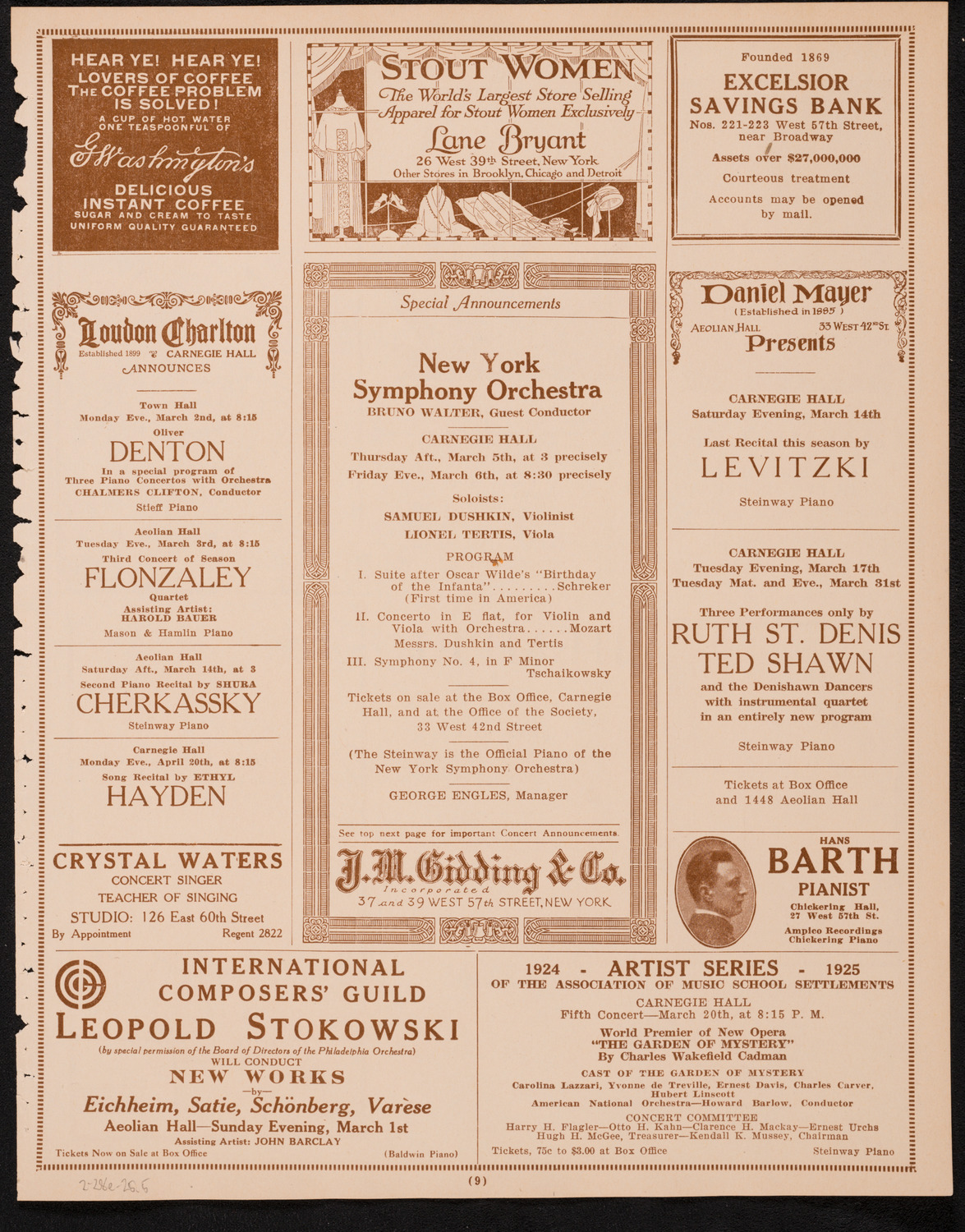 Dusolina Giannini, Soprano, February 28, 1925, program page 9