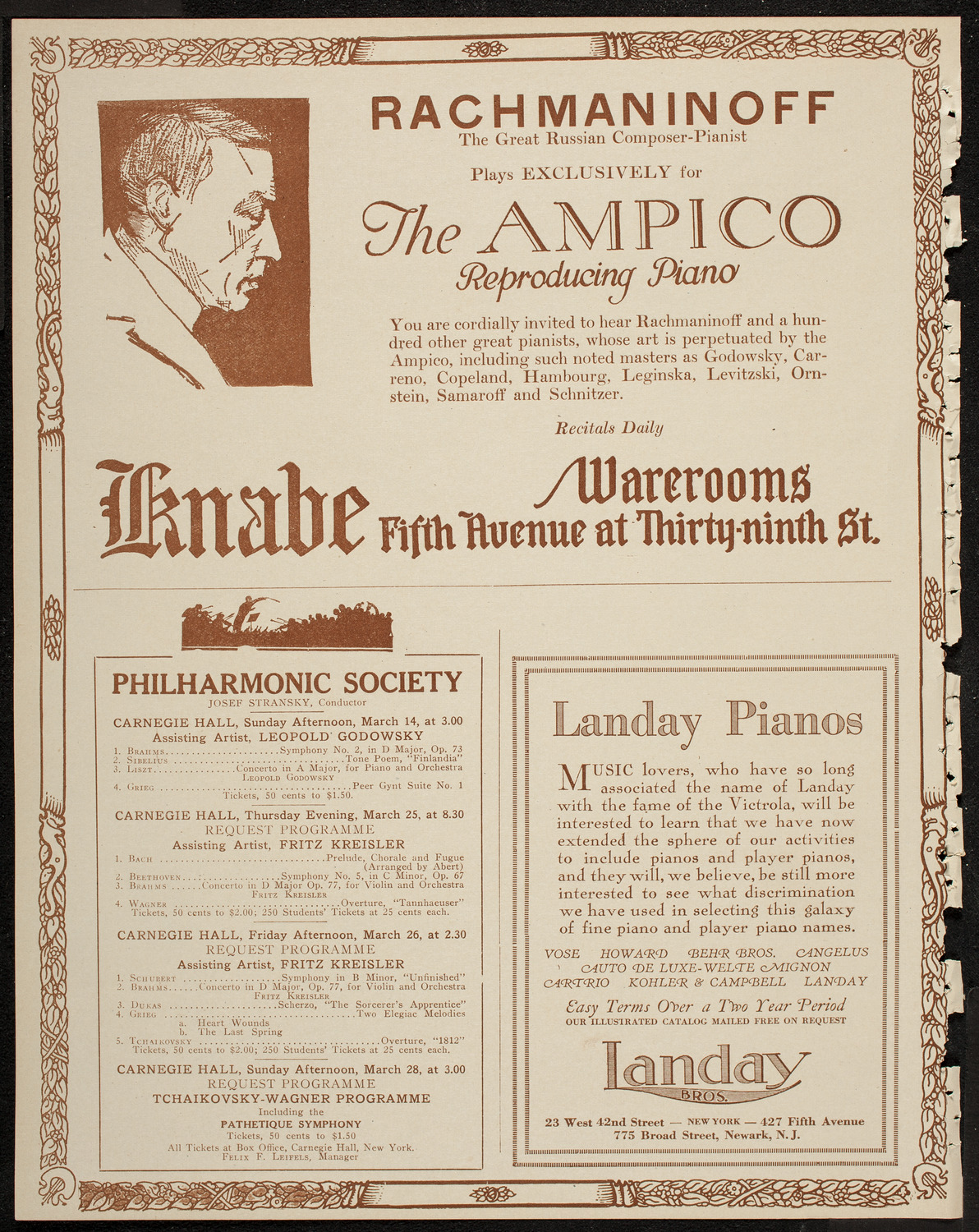 Reception and Concert for Benjamin Schlesinger, March 12, 1920, program page 12