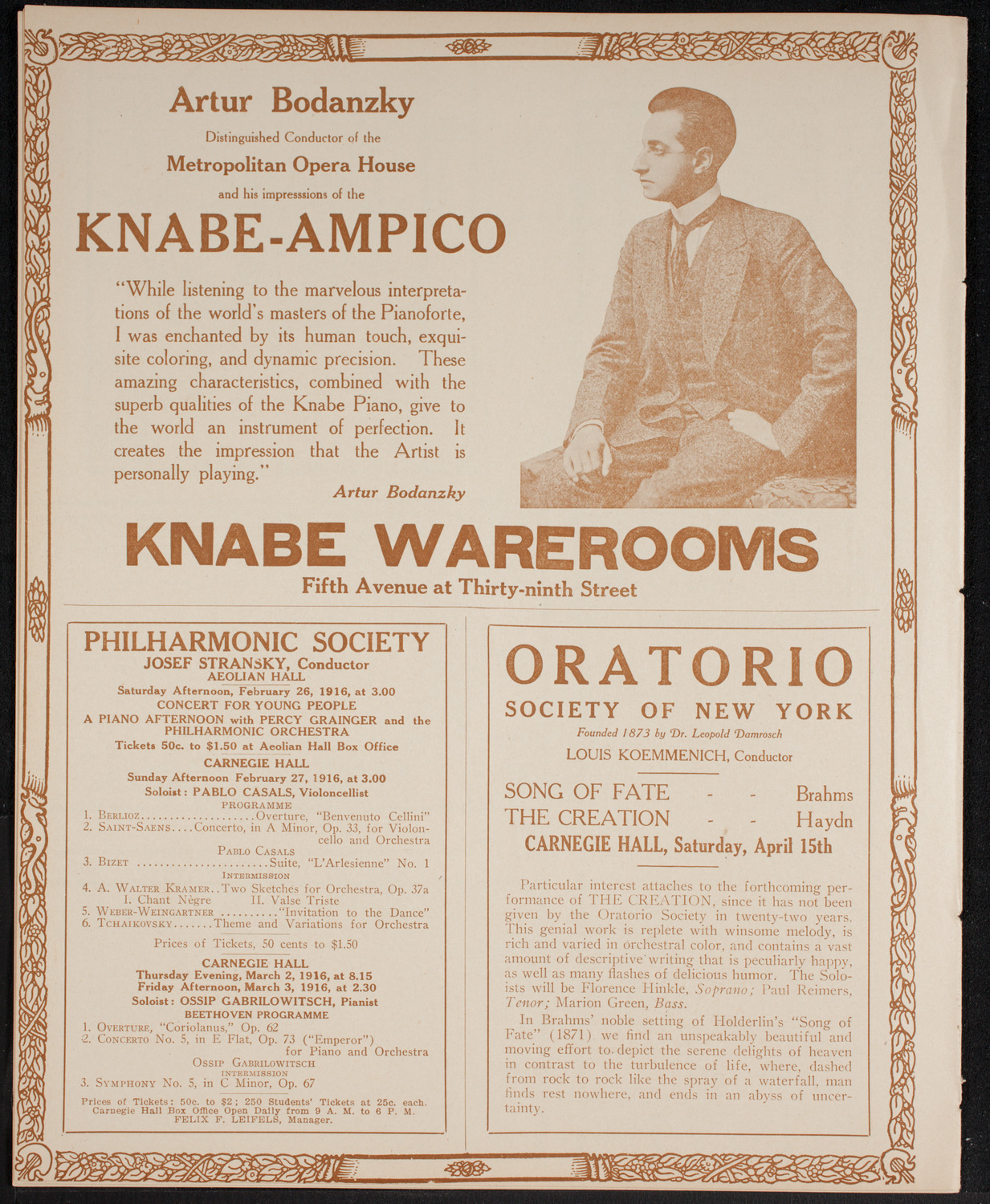 New York Philharmonic, February 25, 1916, program page 12