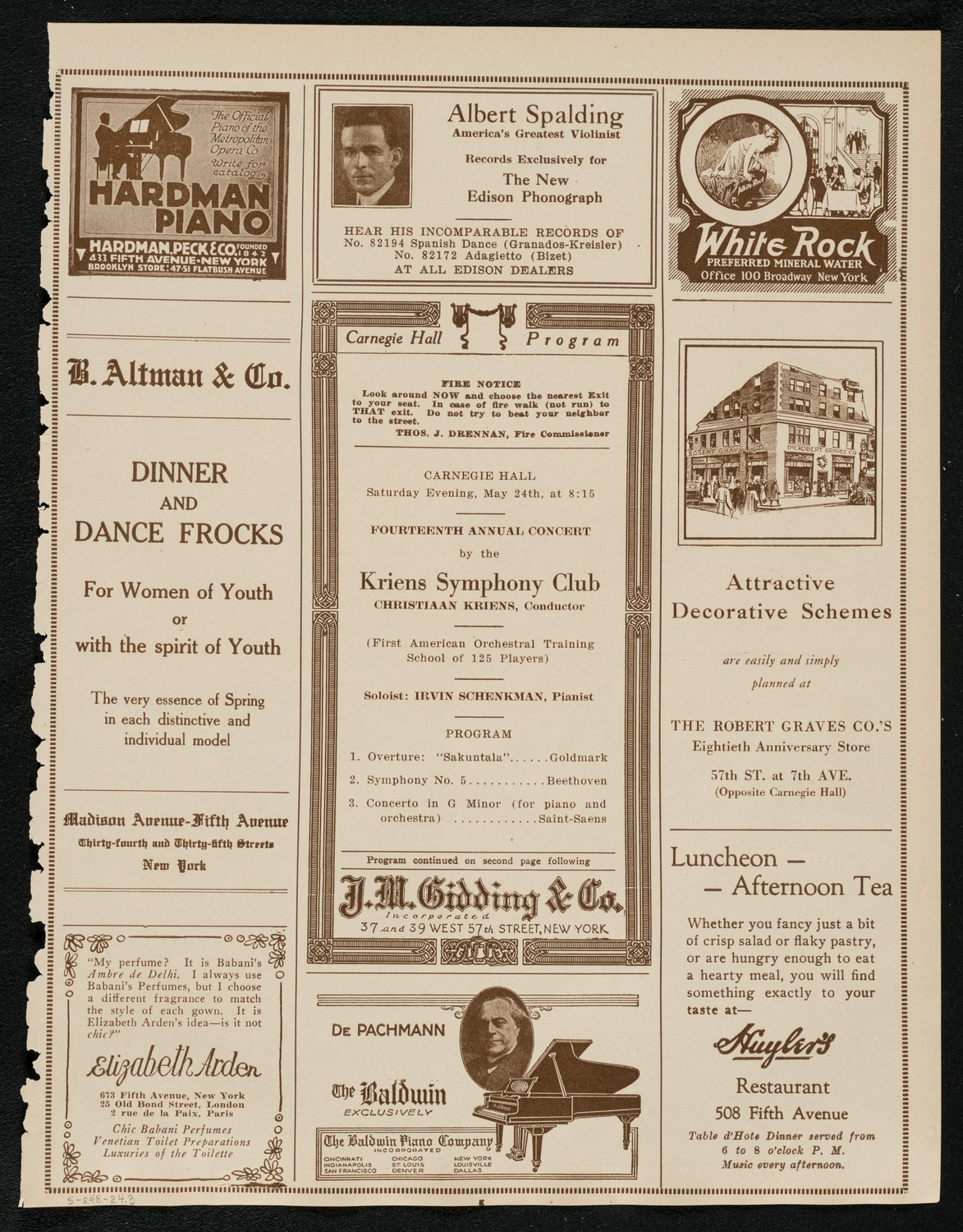 Kriens Symphony Club, May 24, 1924, program page 5