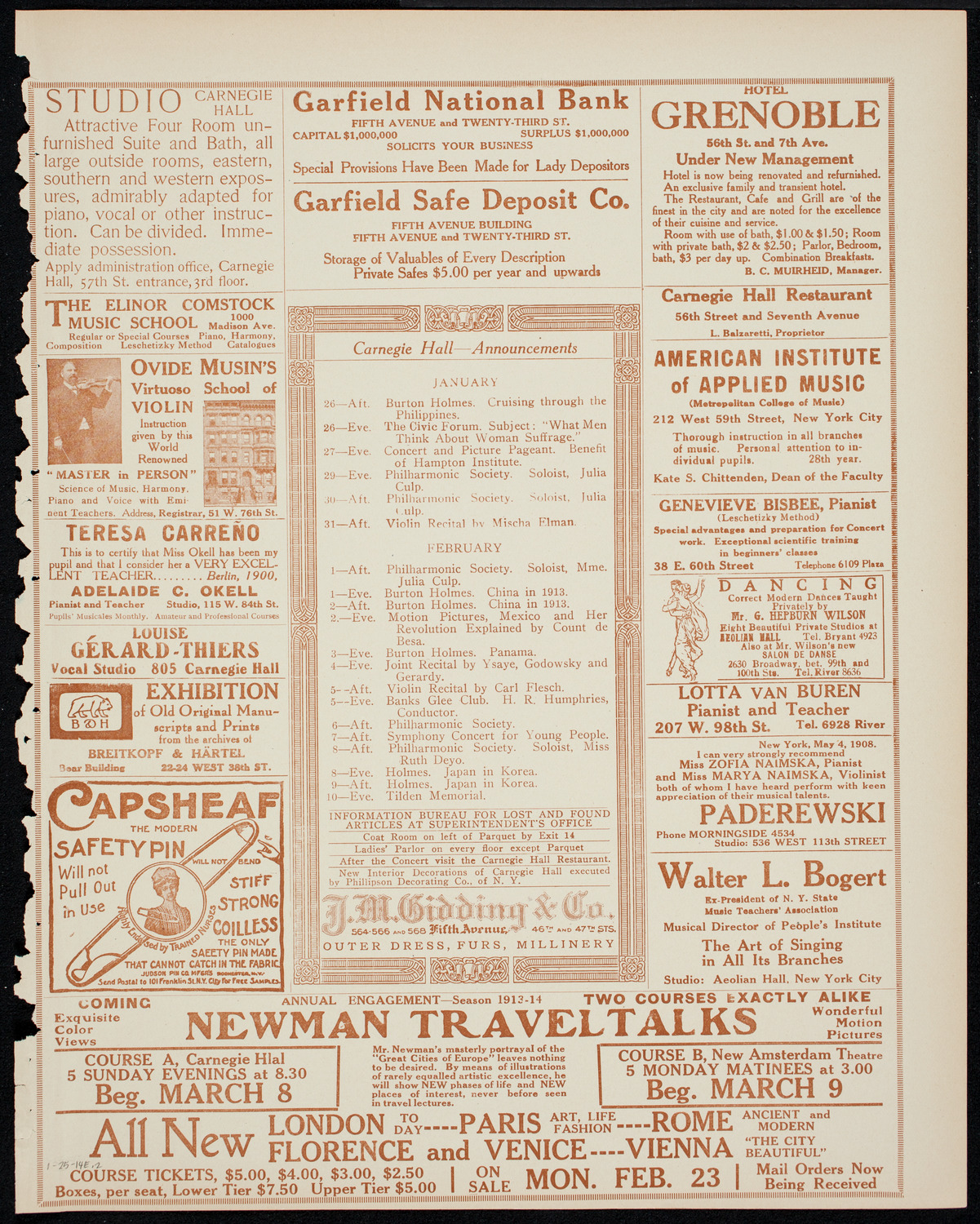 Burton Holmes Travelogue: Cruising Through the Philippines, January 25, 1914, program page 3