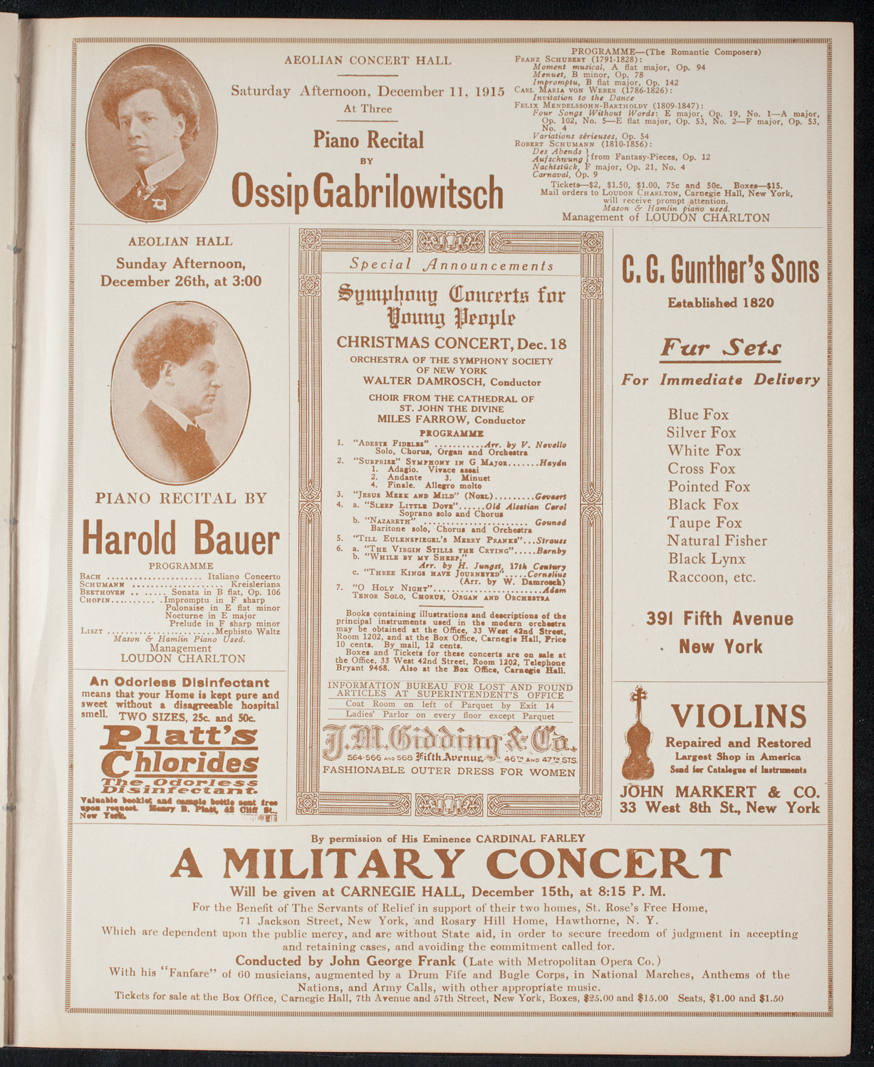 New York Philharmonic, December 9, 1915, program page 9