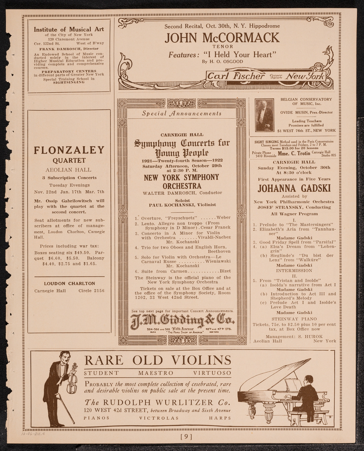 Elly Ney, Piano, October 26, 1921, program page 9