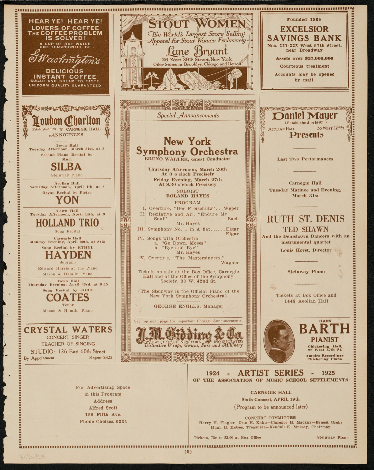 Tuskegee-Hampton Benefit Concert: Songs and Scenes from Dixie, March 23, 1925, program page 9