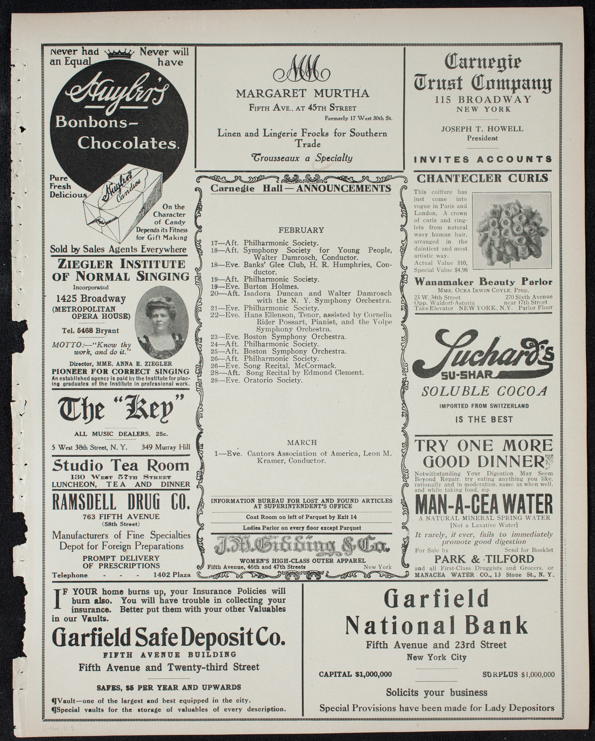 Russian Symphony Society of New York, February 16, 1911, program page 3