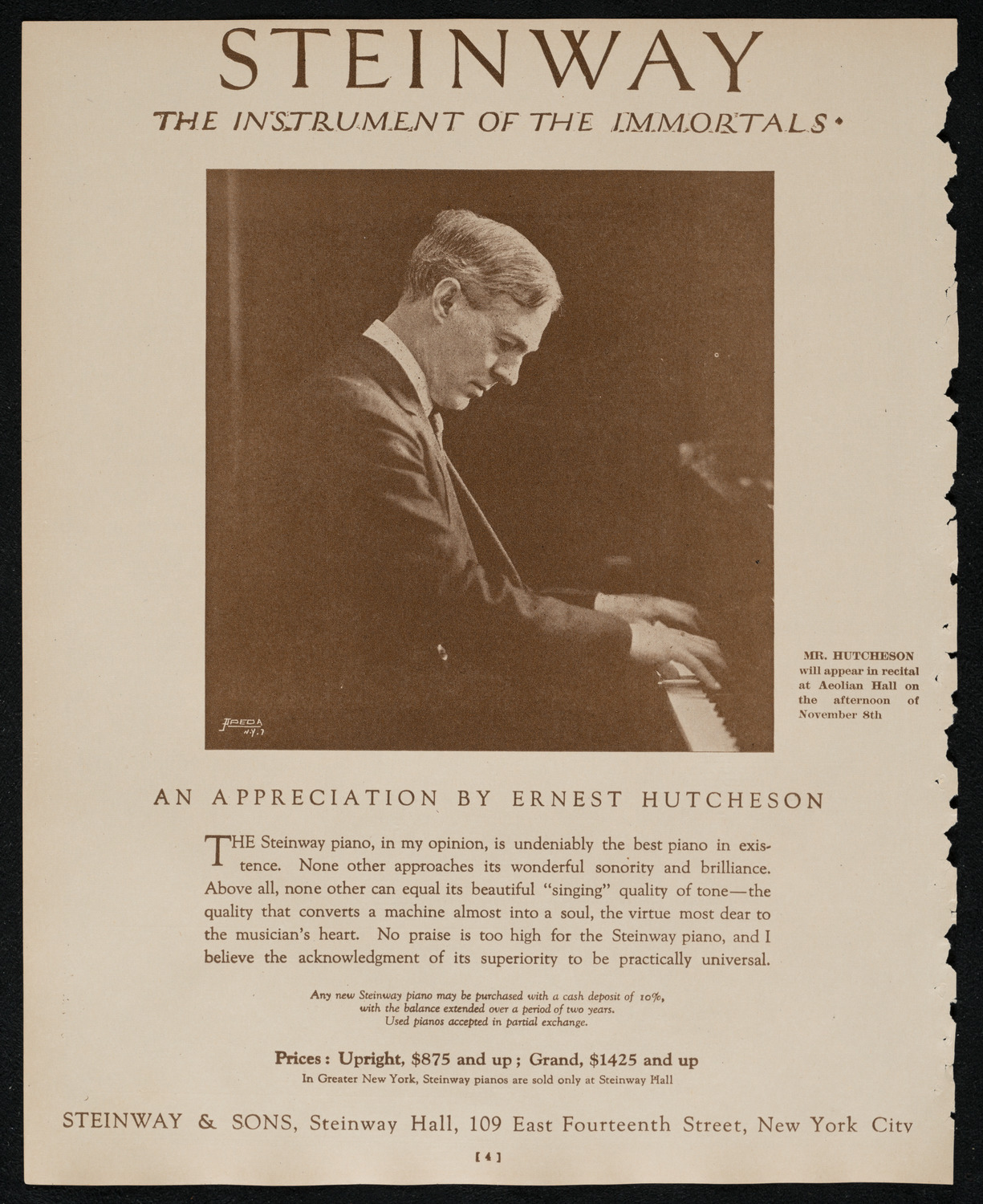 New York Symphony Orchestra, November 7, 1924, program page 4