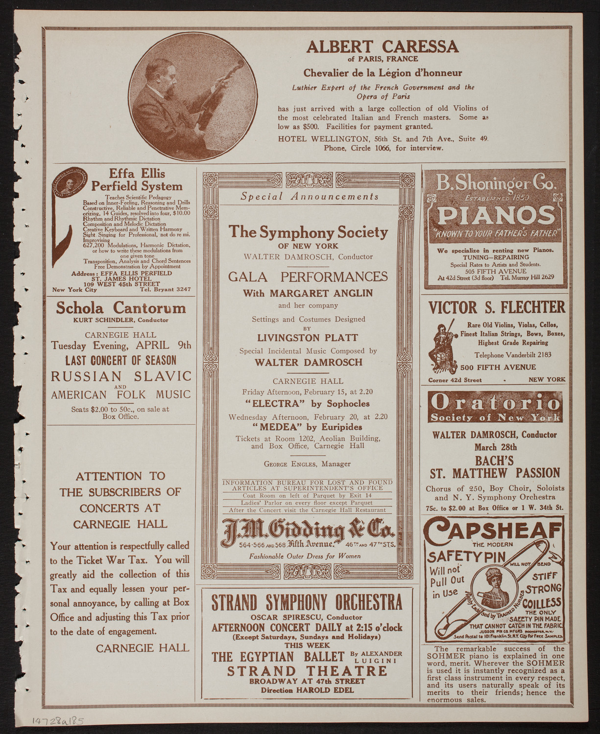 New York Philharmonic, February 8, 1918, program page 9