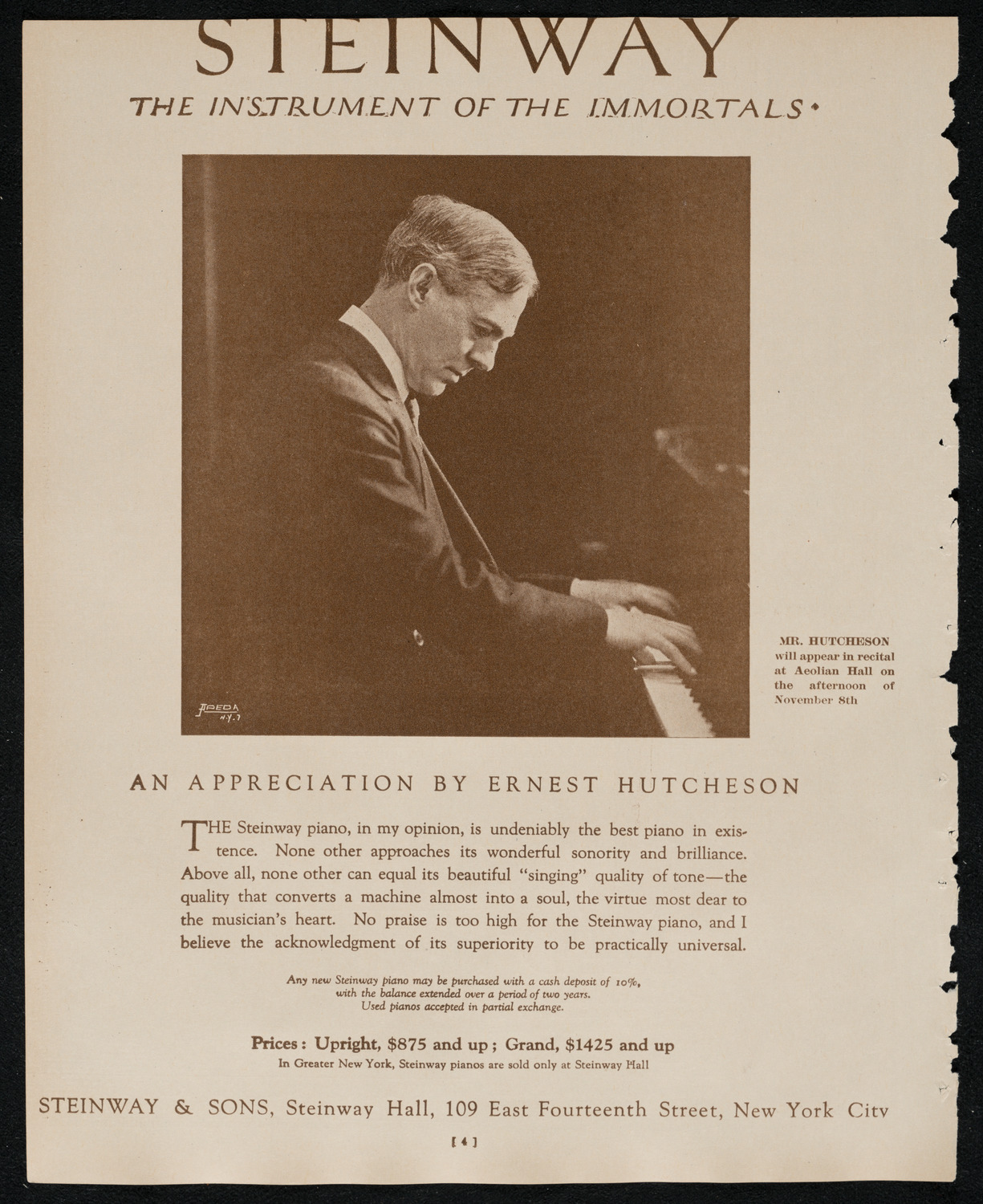 New York Philharmonic, November 6, 1924, program page 4