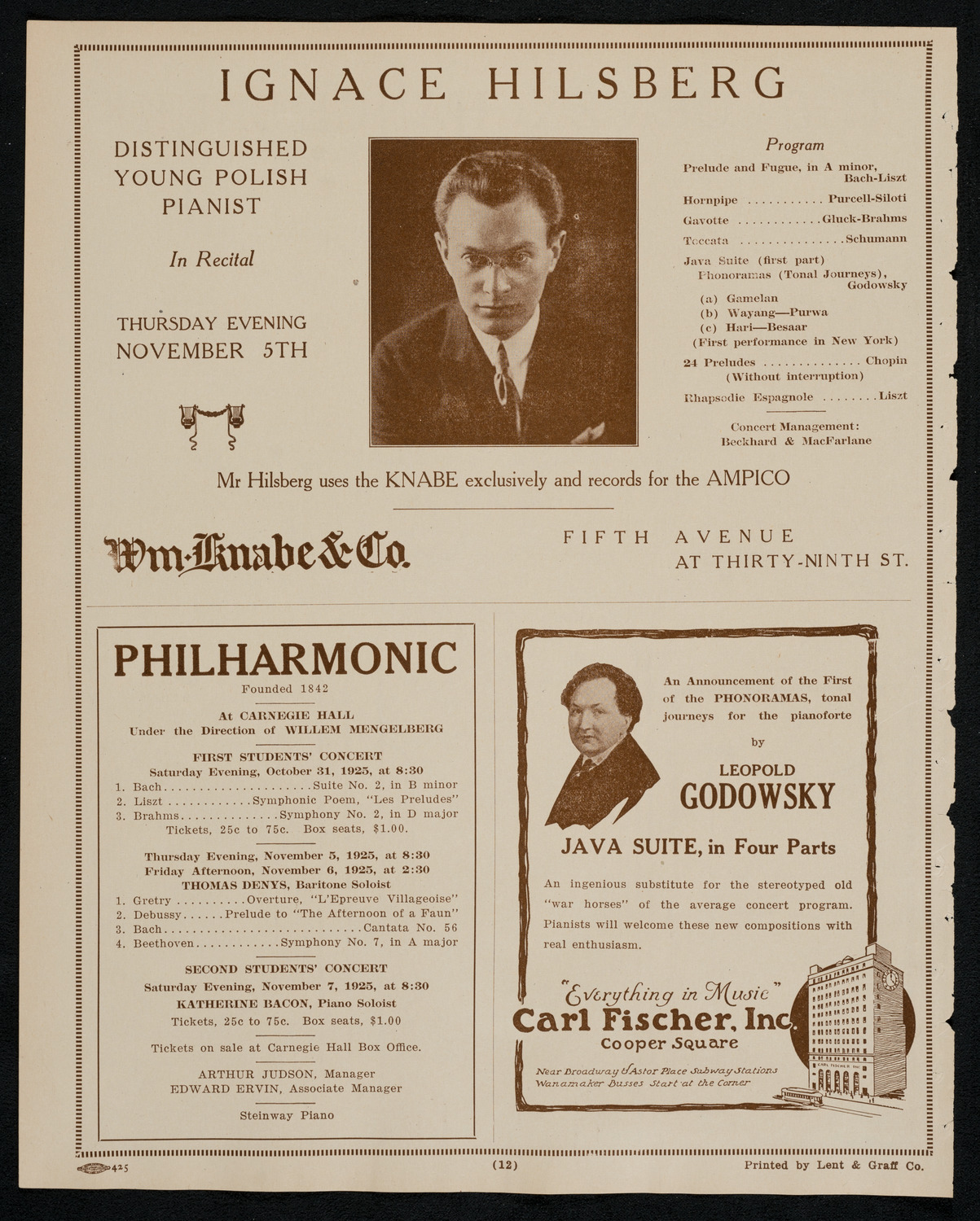 Louise Homer, Contralto, October 31, 1925, program page 12