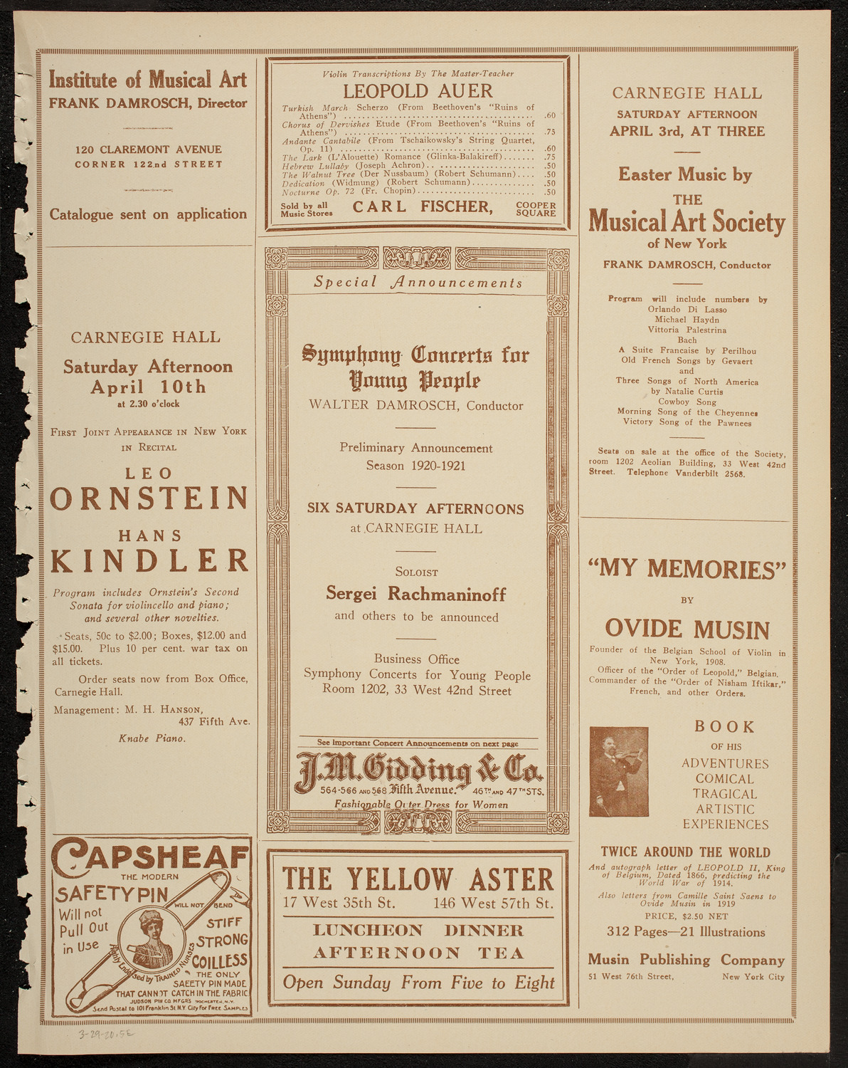 Mecca Temple Ceremonial Session, March 29, 1920, program page 9