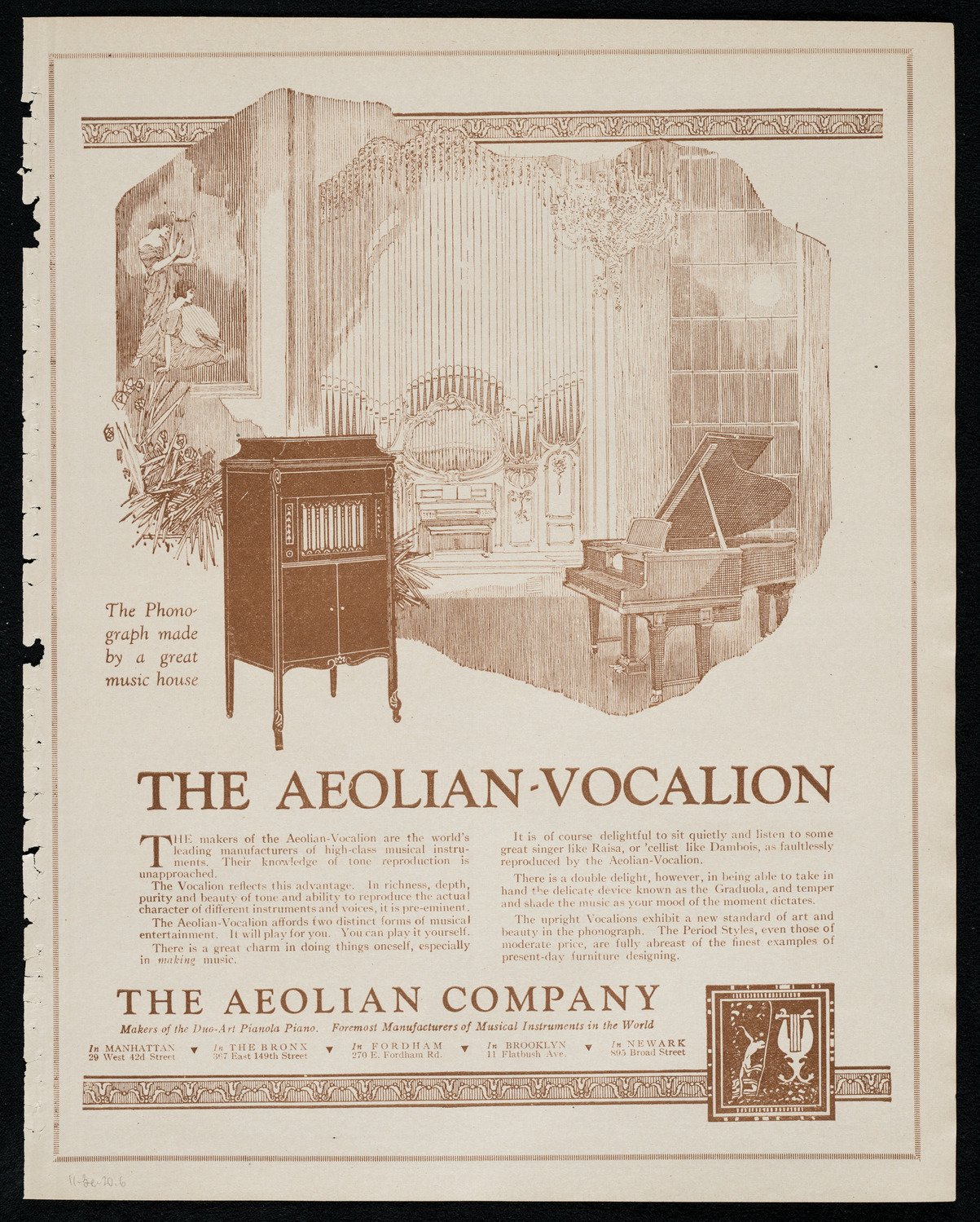 Jacques Pintel, Piano, November 3, 1920, program page 11