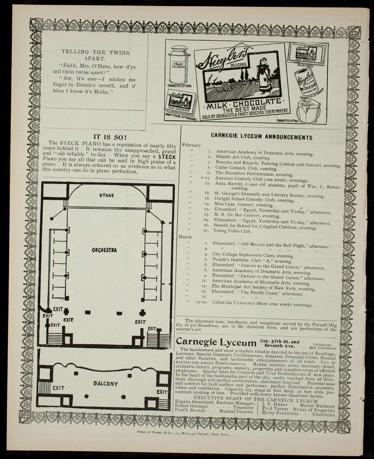 Samuel Margolis with others, January 31, 1904, program page 4