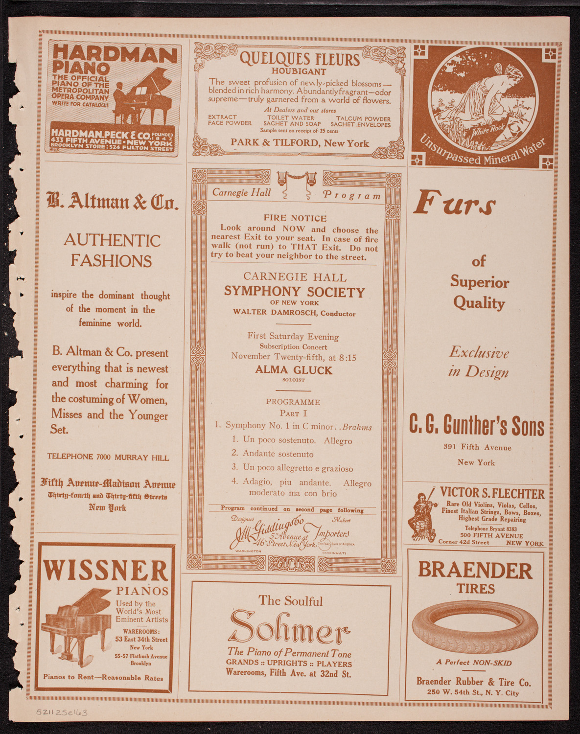 New York Symphony Orchestra, November 25, 1916, program page 5