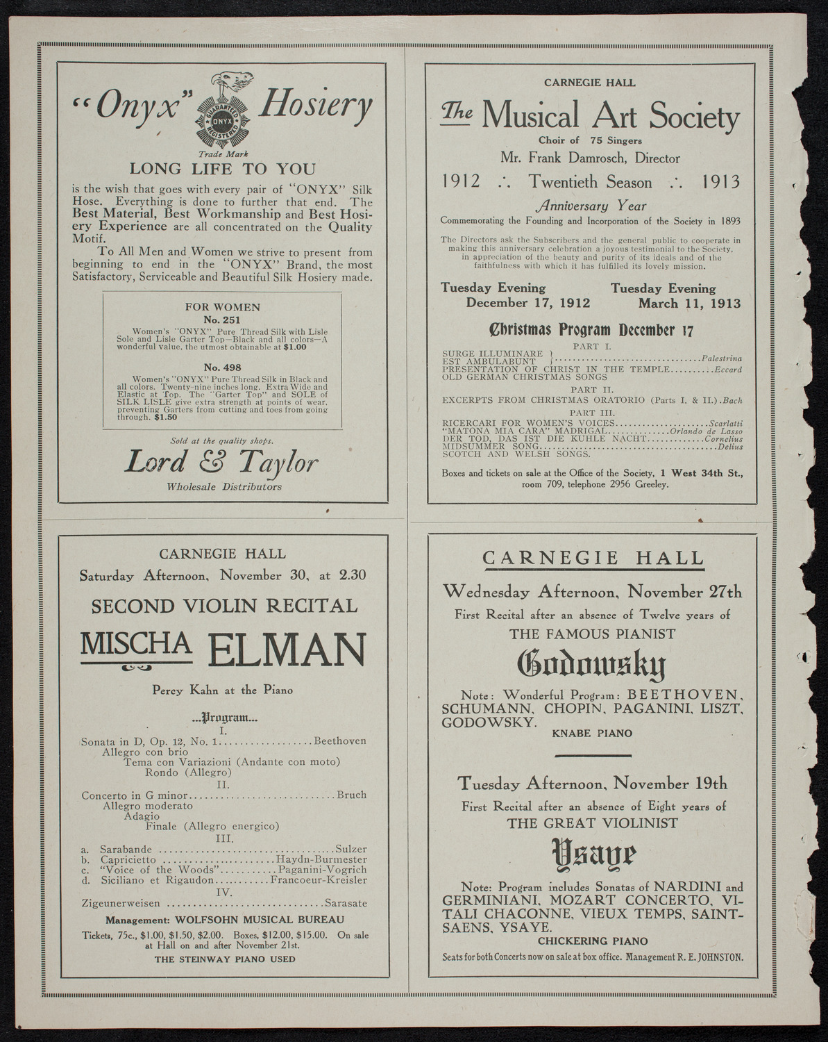 People's Symphony Concert, October 27, 1912, program page 8