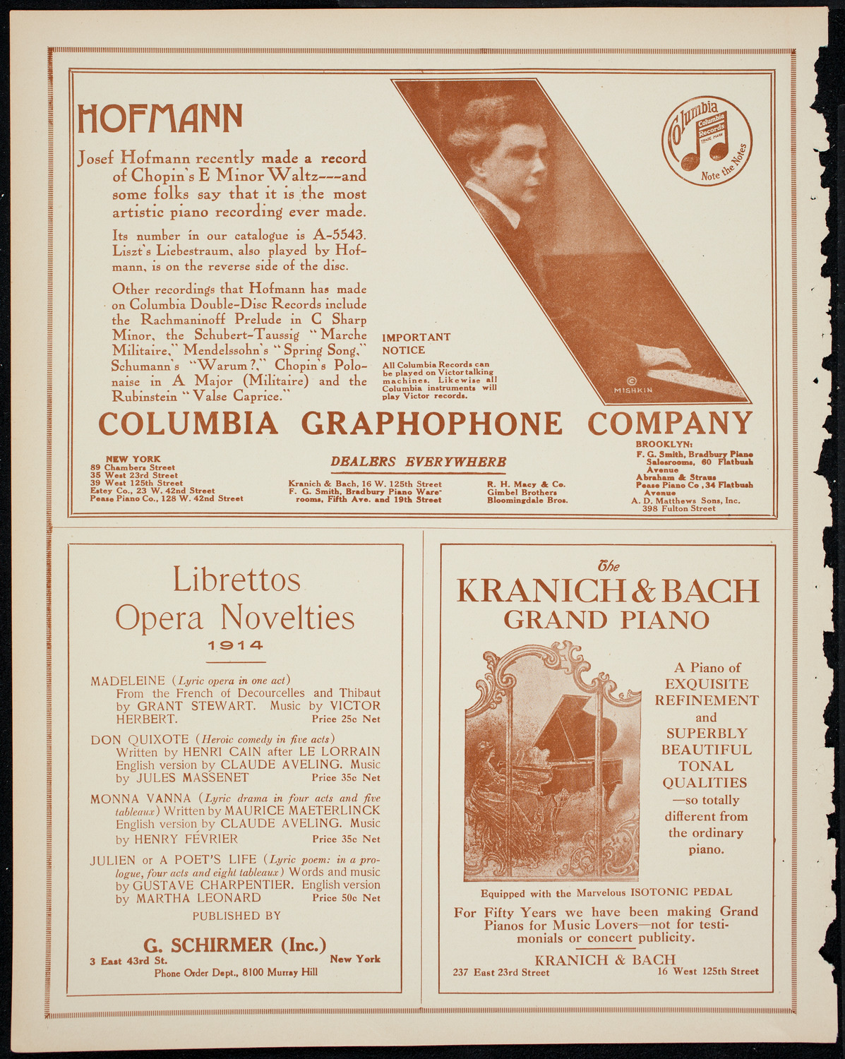 New York Philharmonic, March 8, 1914, program page 6