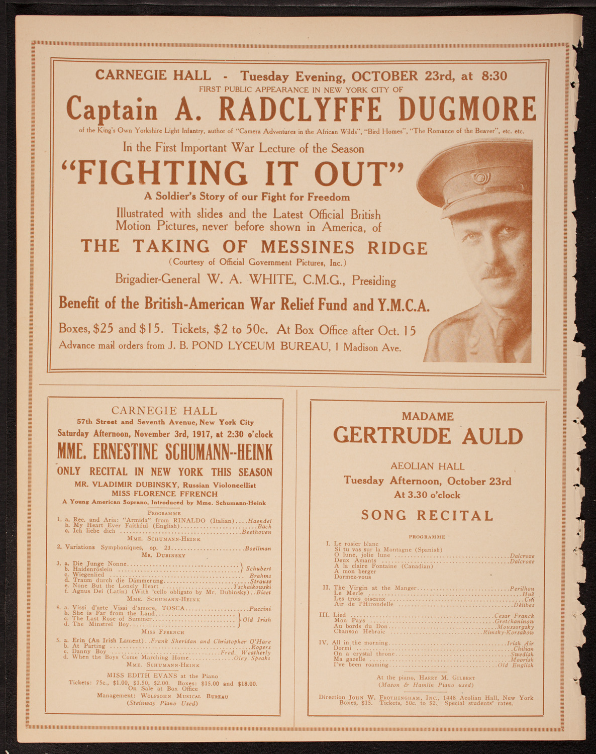 Lecture by Sergeant Arthur Guy Empey, October 14, 1917, program page 10