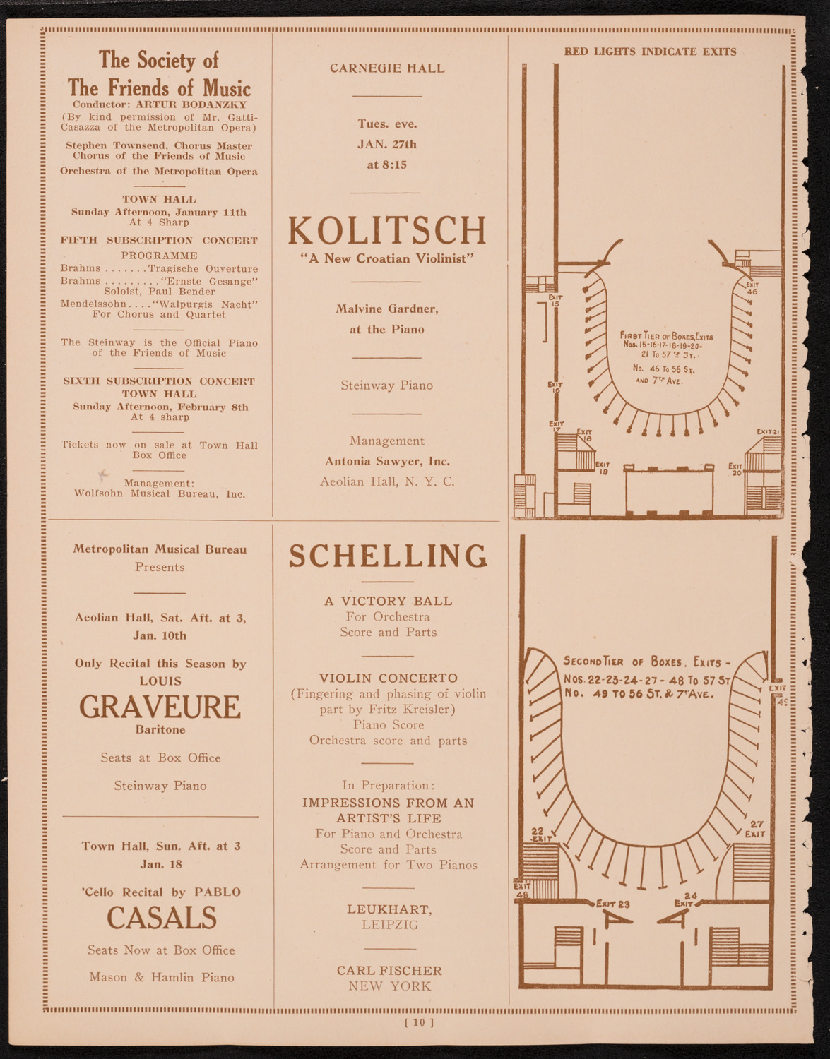 Philadelphia Orchestra, January 6, 1925, program page 10