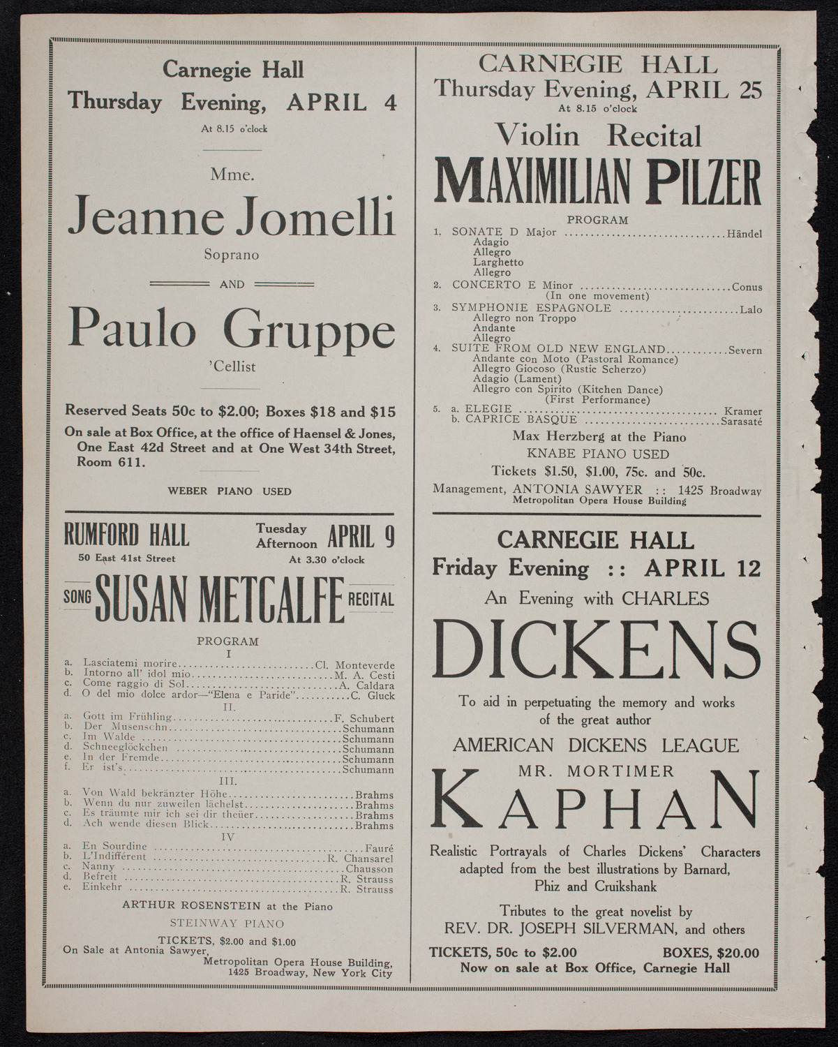 Volpe Symphony Society of New York, March 26, 1912, program page 10