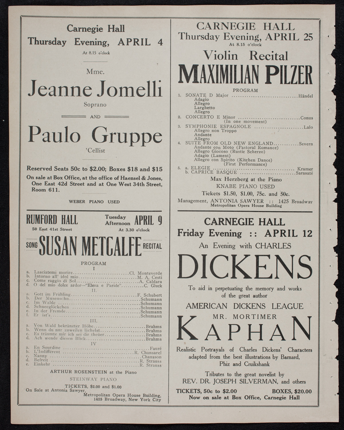 Volpe Symphony Society of New York, March 26, 1912, program page 10