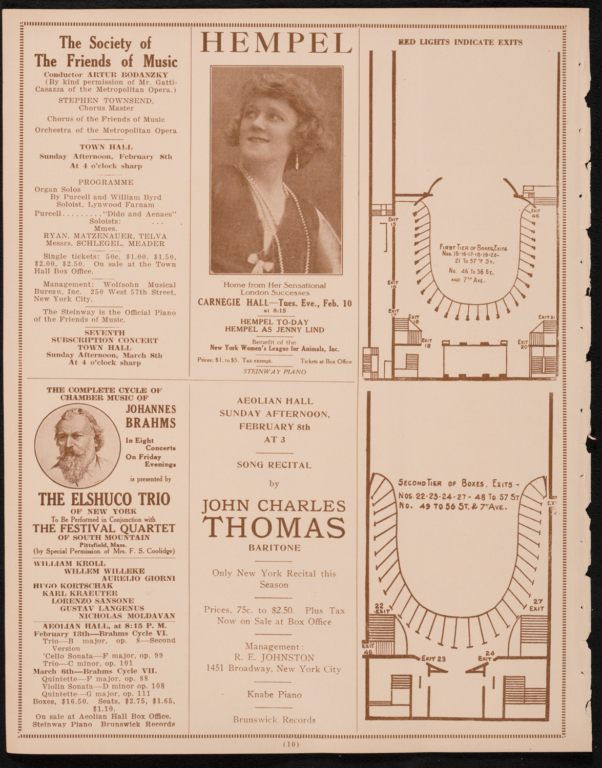 London String Quartet, February 7, 1925, program page 10