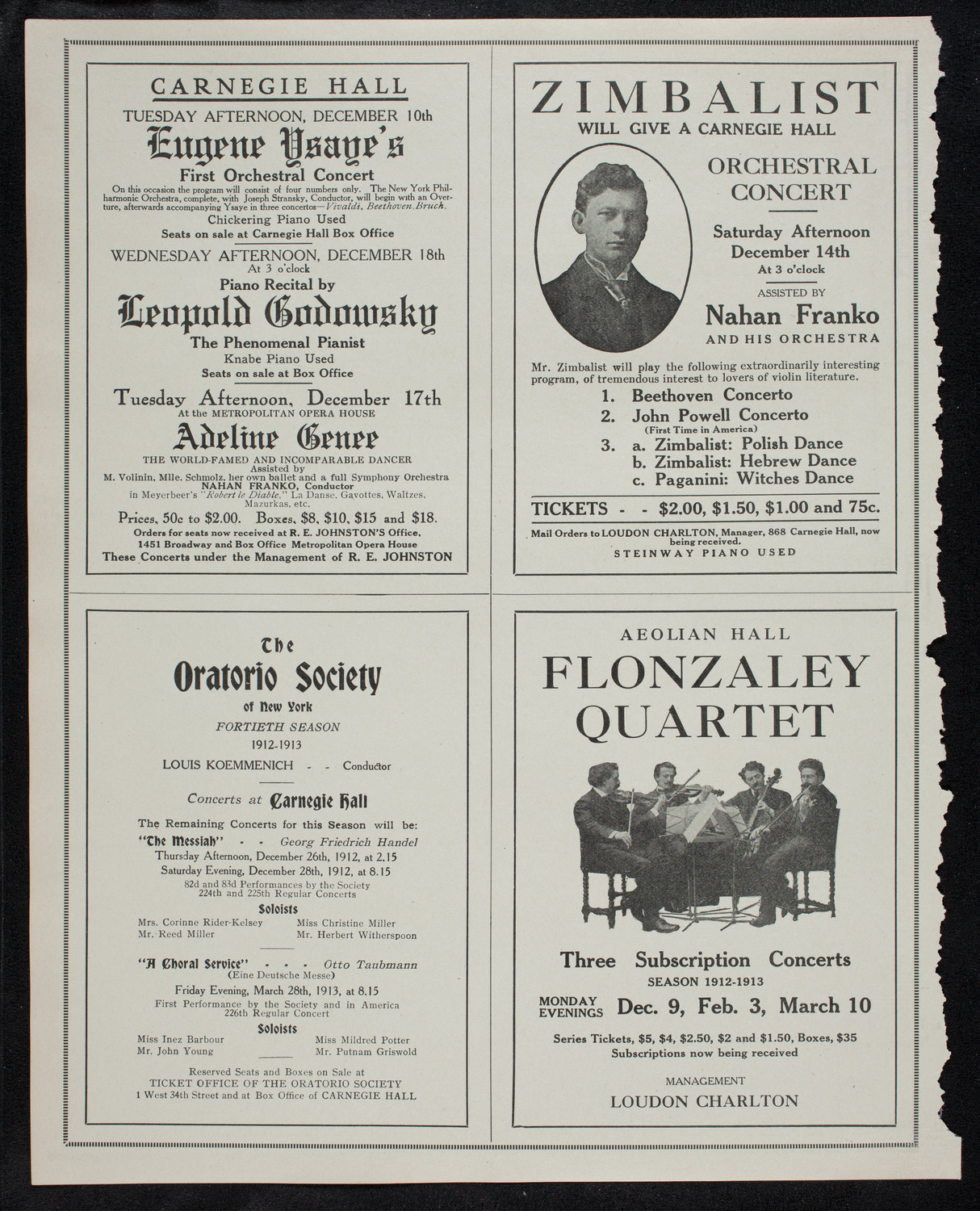 Boston Symphony Orchestra, December 7, 1912, program page 10