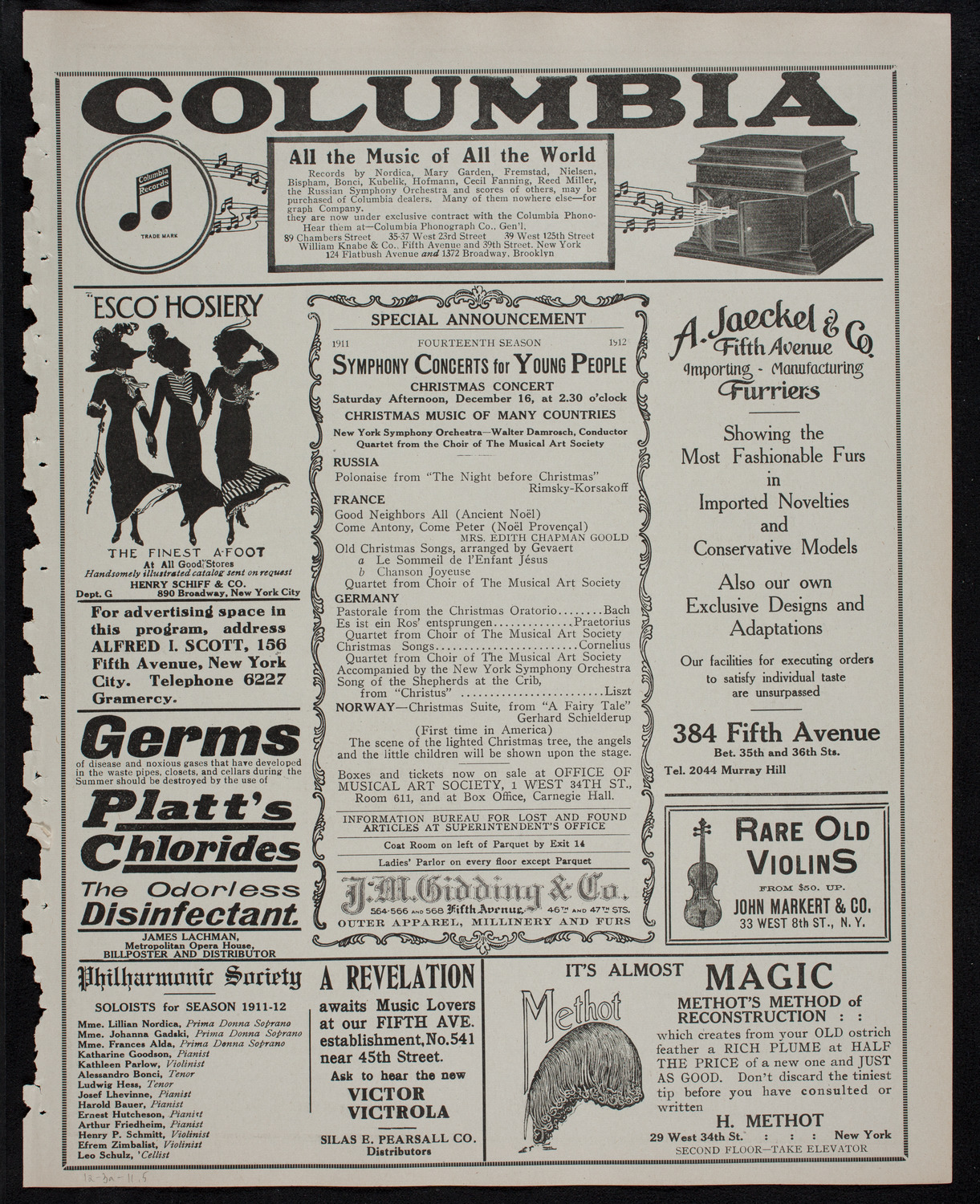 Russian Symphony Society of New York, December 3, 1911, program page 9