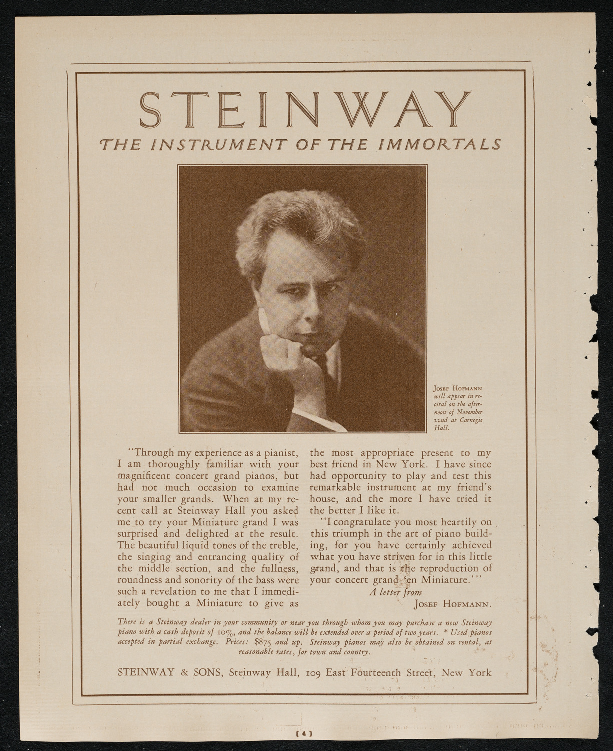 New York Philharmonic, November 21, 1924, program page 4