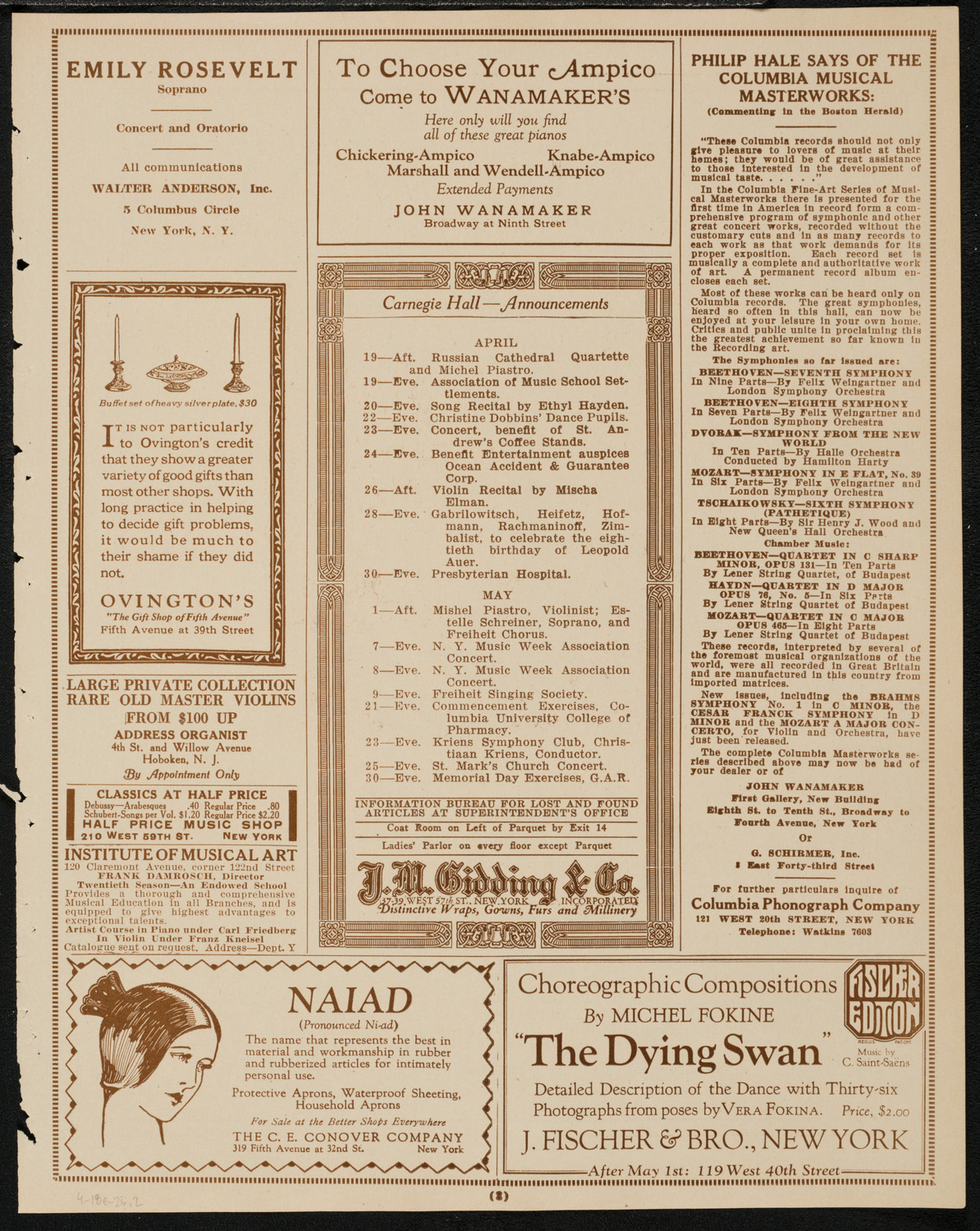 Harvard Glee Club, April 18, 1925, program page 3