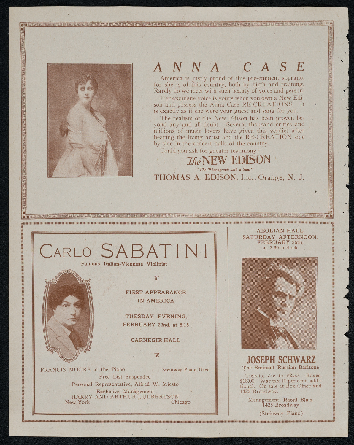 Nina Tarasova, Folk Singer, February 19, 1921, program page 2