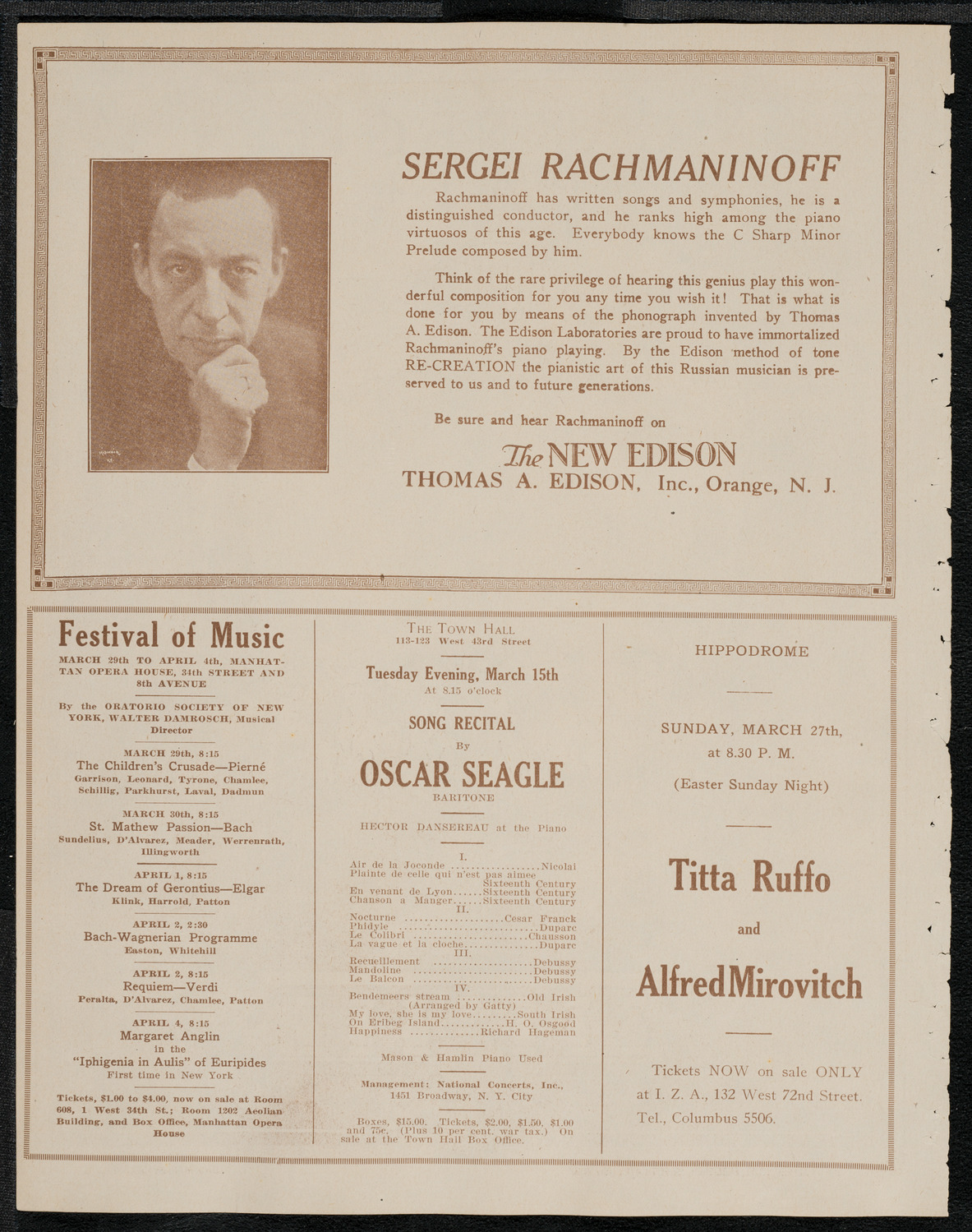 New York Symphony Orchestra, March 10, 1921, program page 2