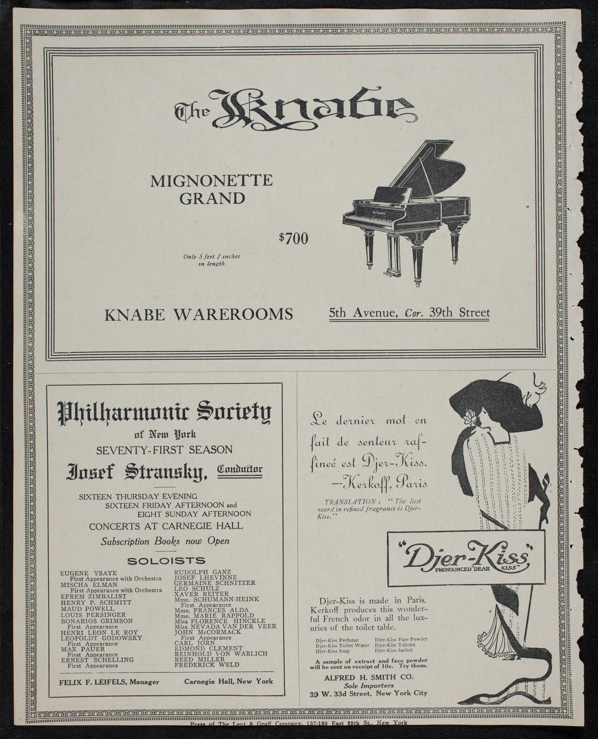 Marcella Sembrich, Soprano, October 29, 1912, program page 16