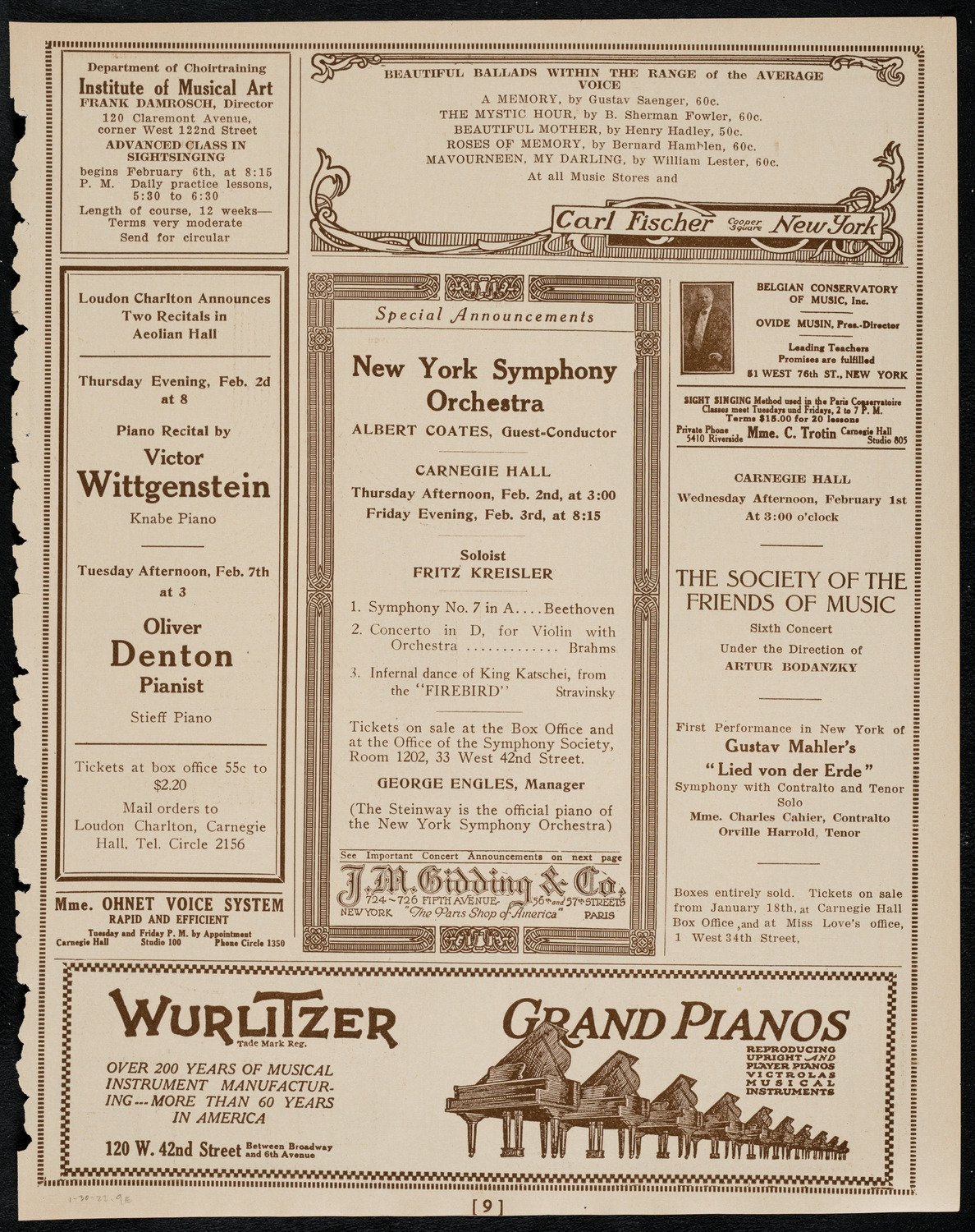 Mecca Temple of New York: Ancient Arabic Order of the Nobles of the Mystic Shrine, January 30, 1922, program page 9