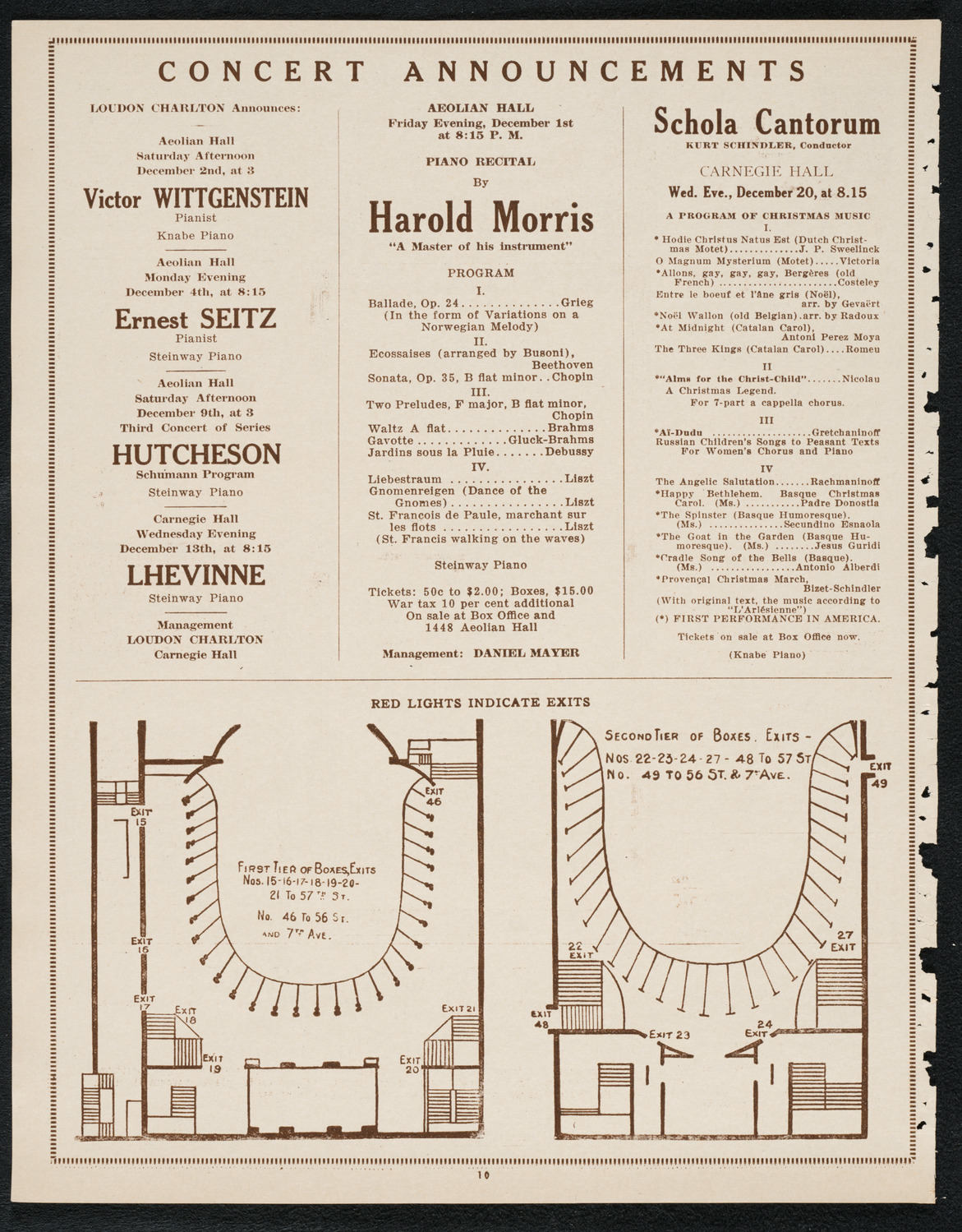 Leonidas Coronis, Baritone, November 29, 1922, program page 10