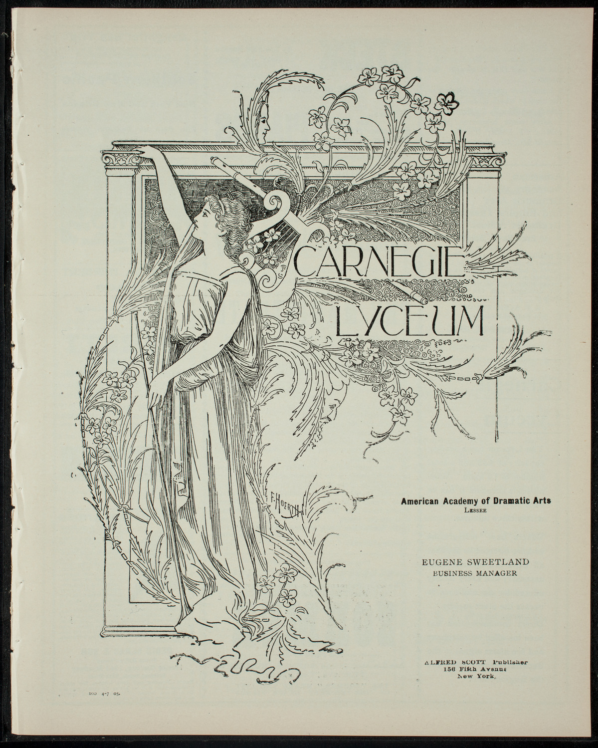 Yale Dramatic Company, April 7, 1905, program page 1