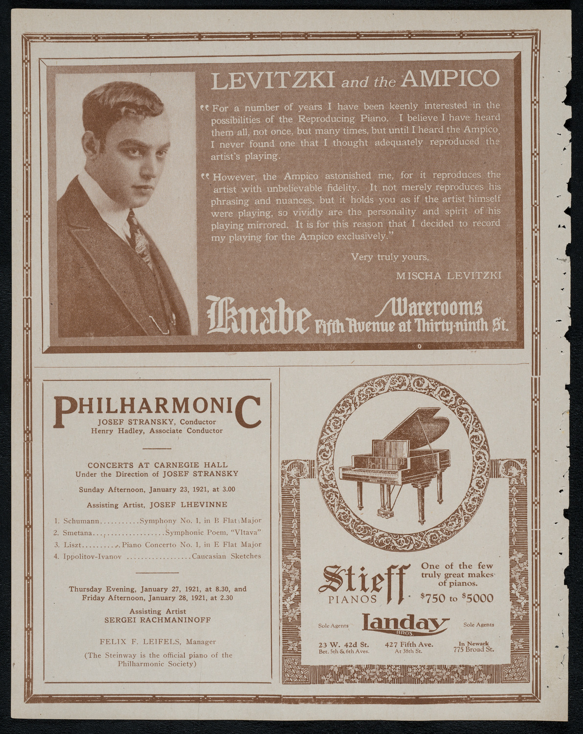 National Symphony Orchestra, January 22, 1921, program page 12