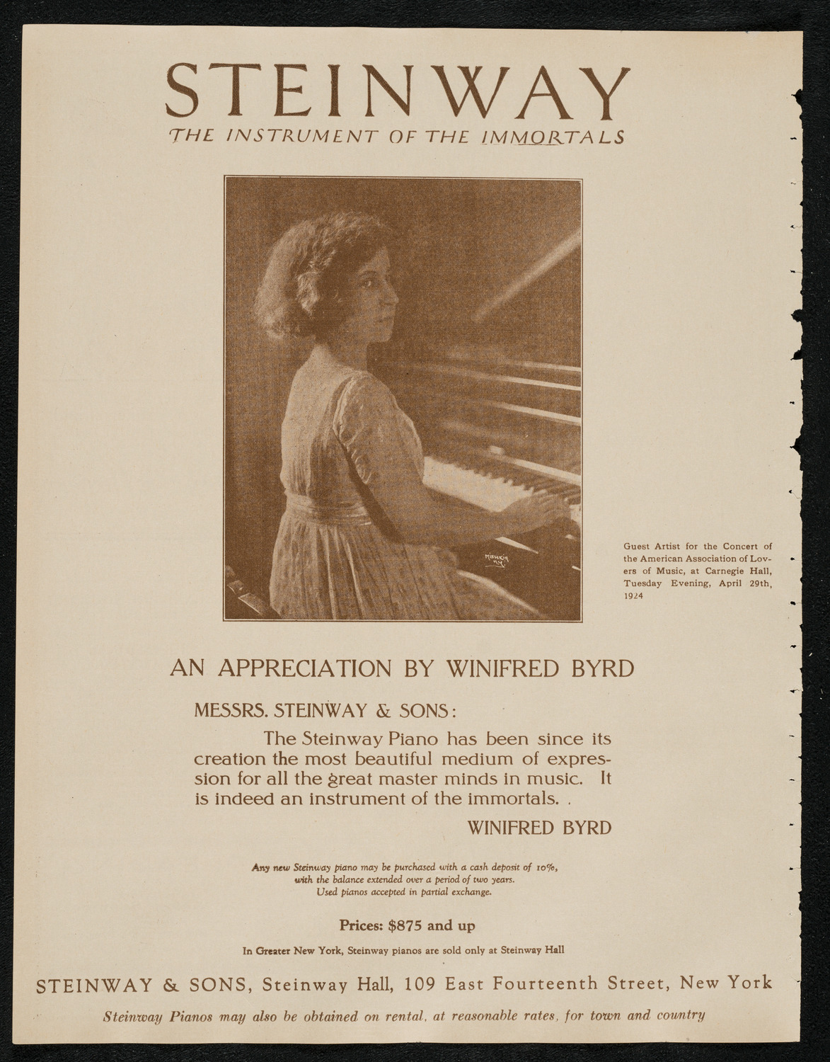 James Stanley, Bass, with Guest Artists, April 29, 1924, program page 4