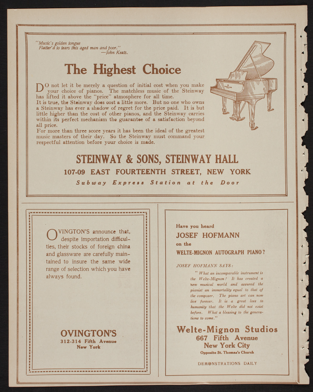New York Philharmonic, March 24, 1918, program page 4