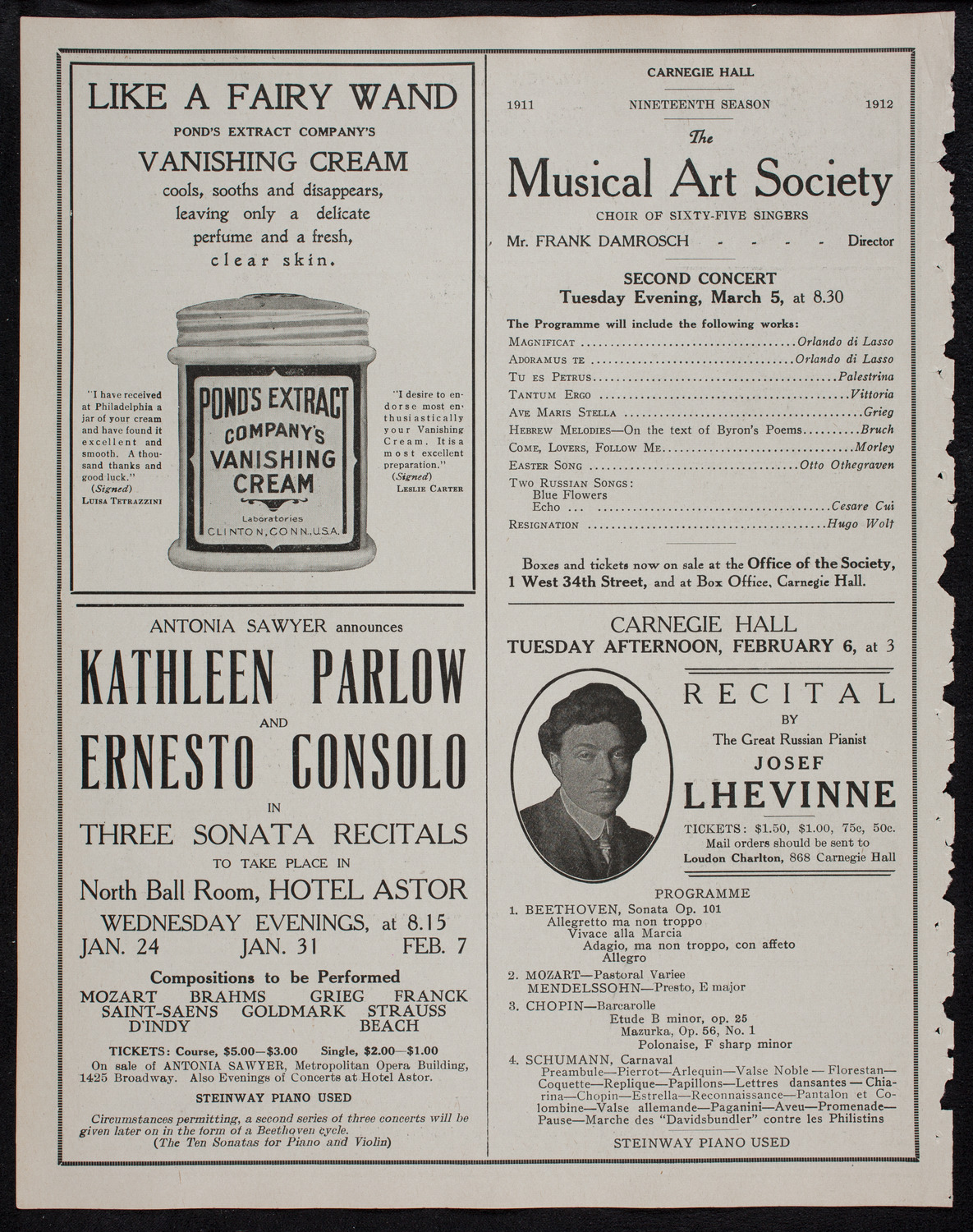 Elena Gerhardt, Soprano, January 24, 1912, program page 8