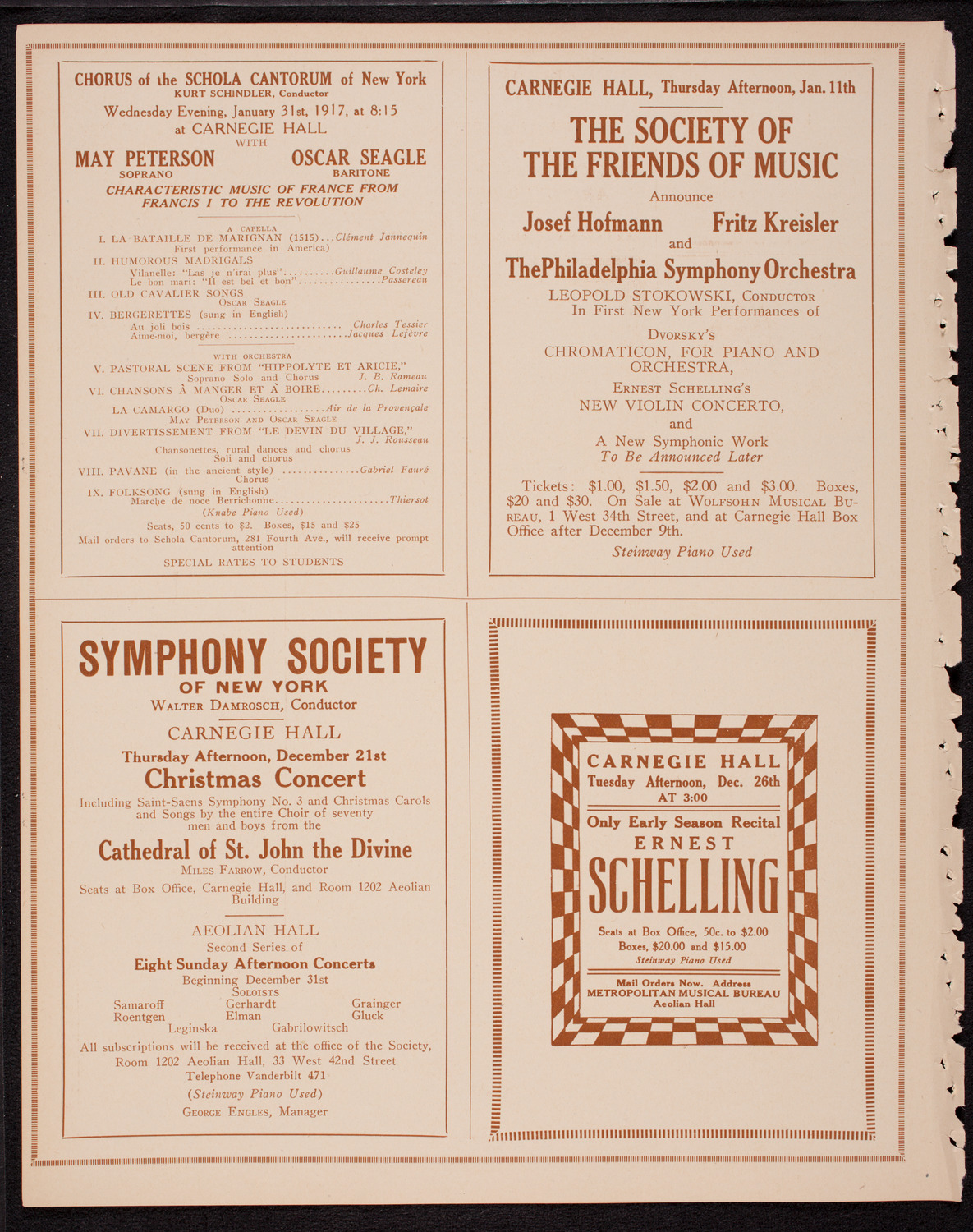 Musical Art Society of New York, December 19, 1916, program page 8