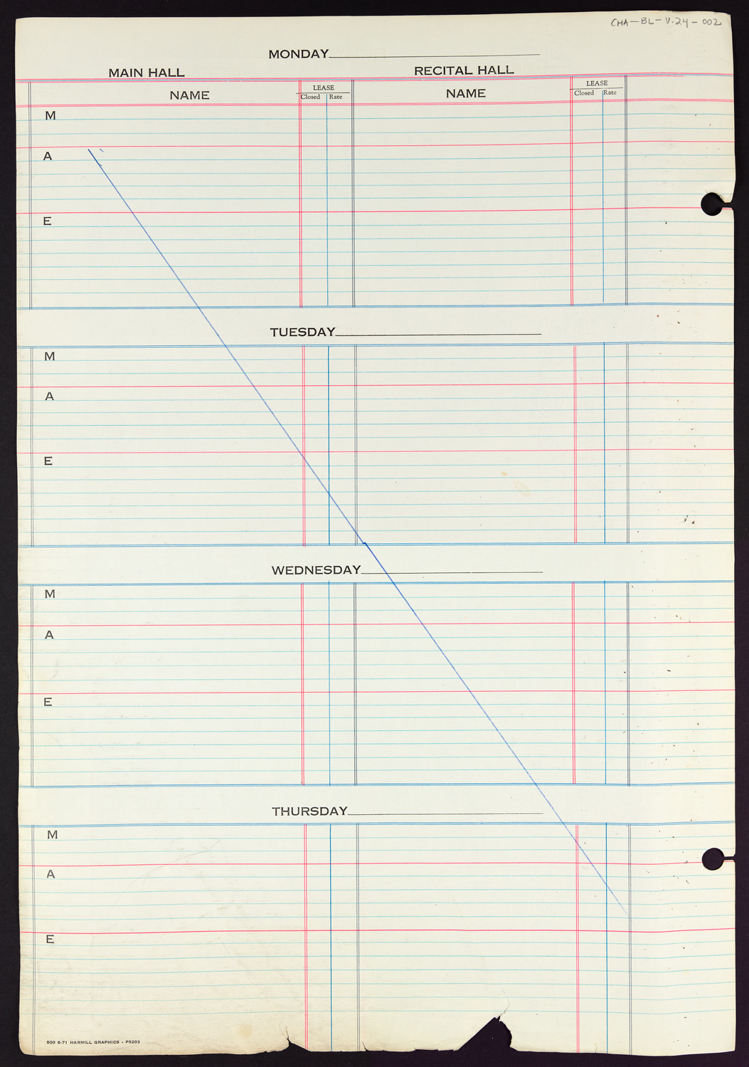 Carnegie Hall Booking Ledger, volume 24, page 2