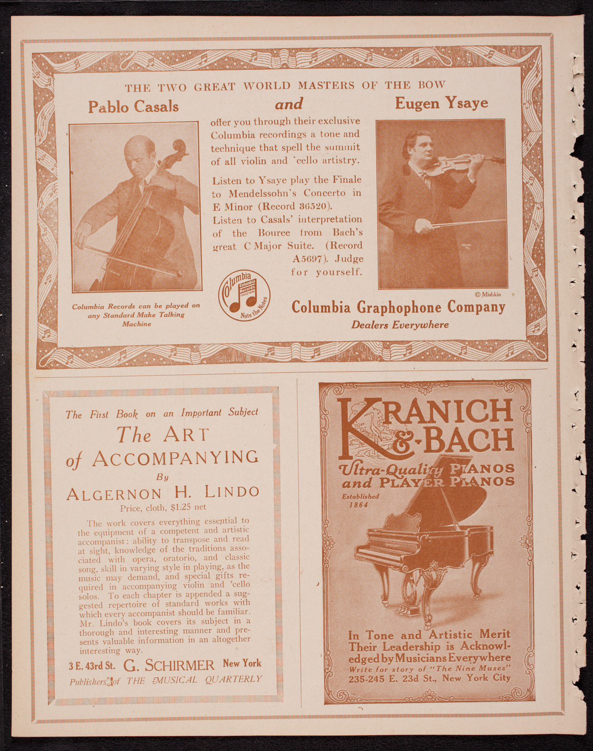 Mischa Elman, Violin, December 9, 1916, program page 6