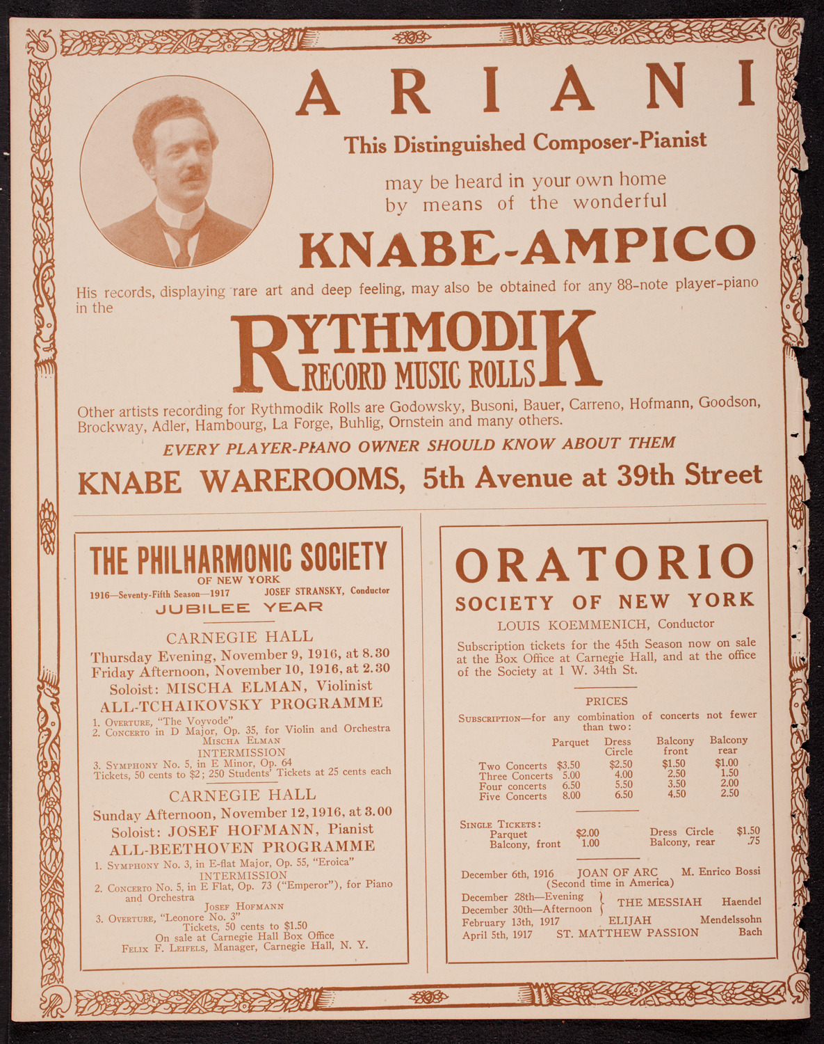 George Dostal, Tenor, October 29, 1916, program page 12