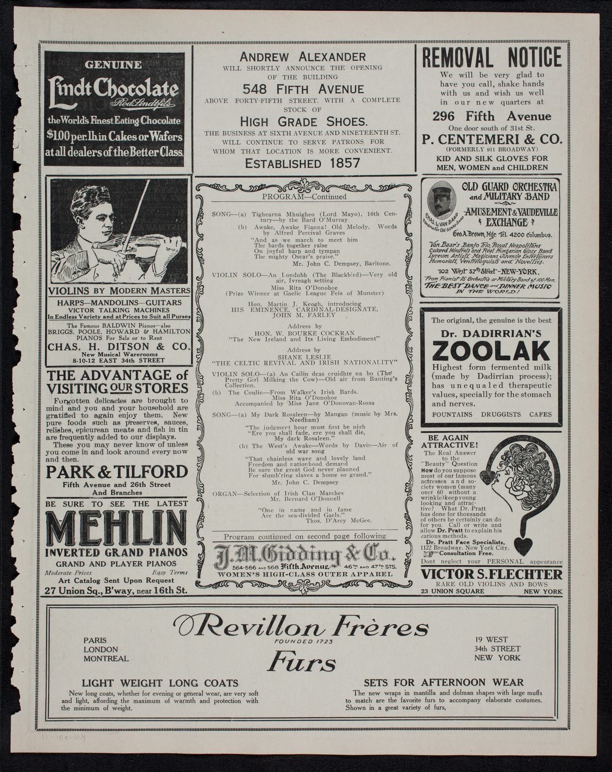 Meeting: The Gaelic League of Ireland, November 10, 1911, program page 7