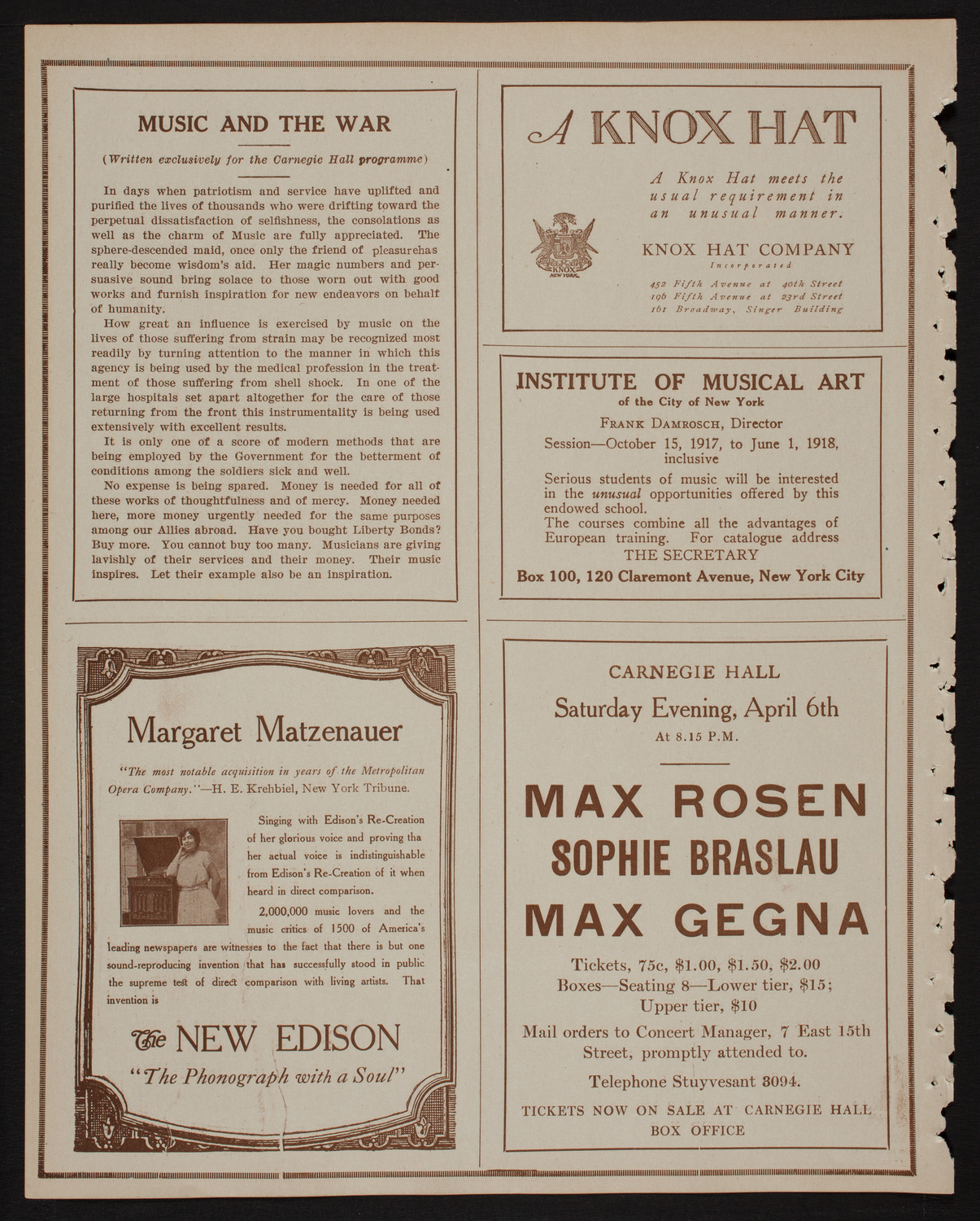 Patriotic Rally: Evening Sun Tobacco Fund Concert and Lecture, April 5, 1918, program page 2