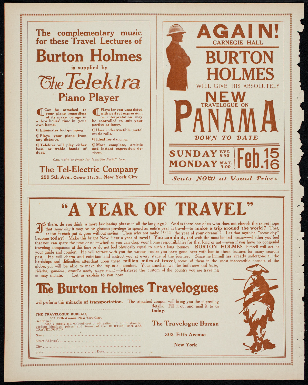 Burton Holmes Travelogue: Panama, February 3, 1914, program page 8