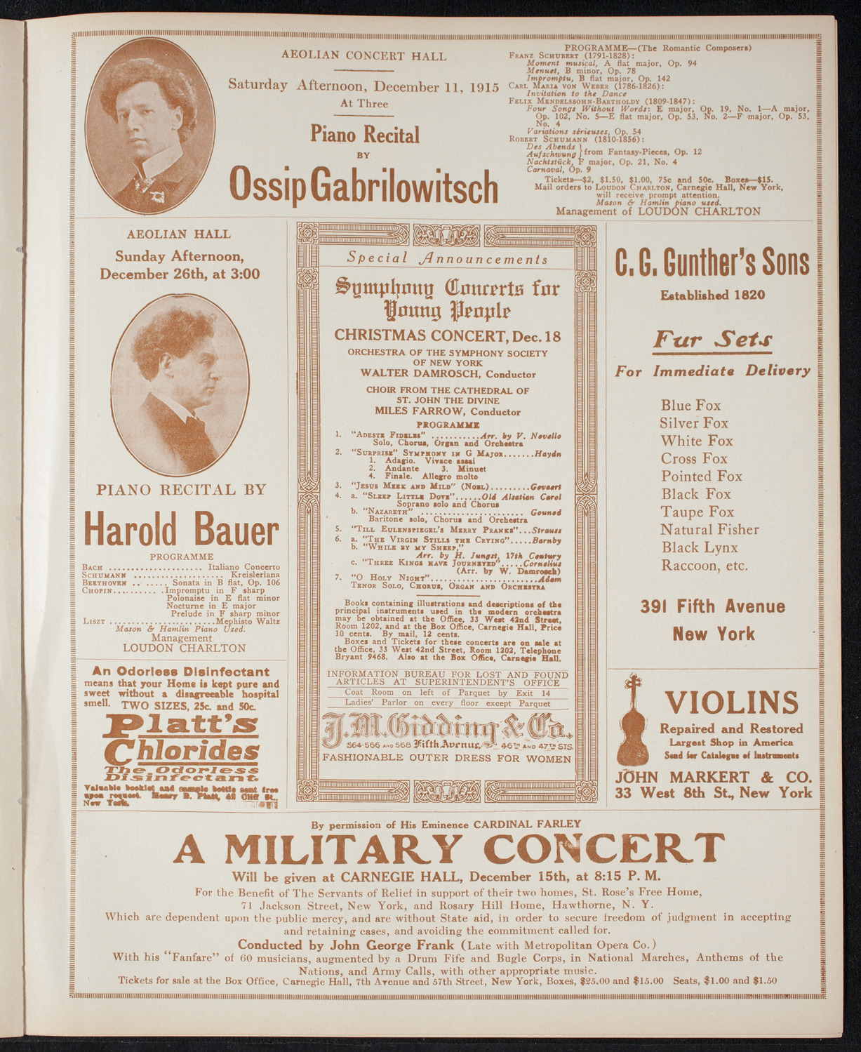 New York Philharmonic, December 10, 1915, program page 9