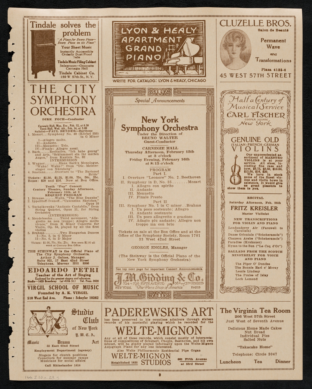 Sigrid Onégin, Contralto, February 10, 1923, program page 9