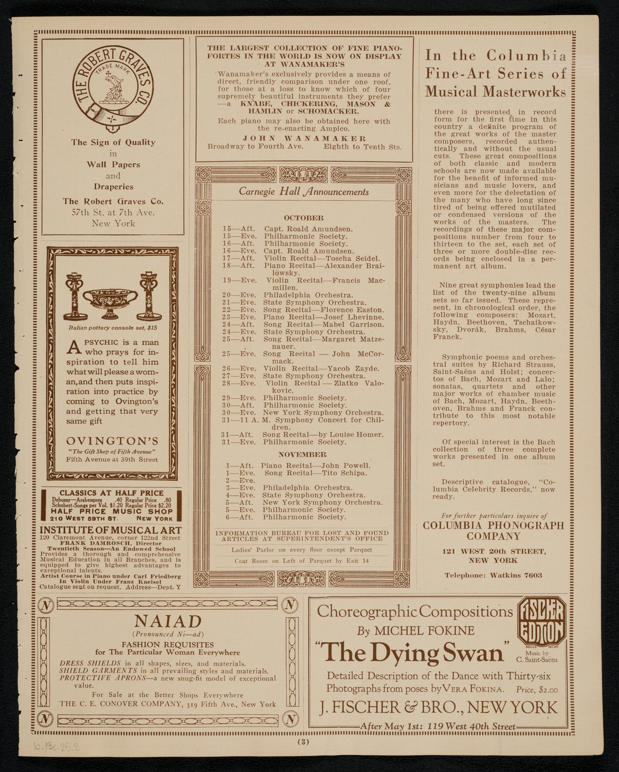 Maria Theresa, October 13, 1925, program page 3