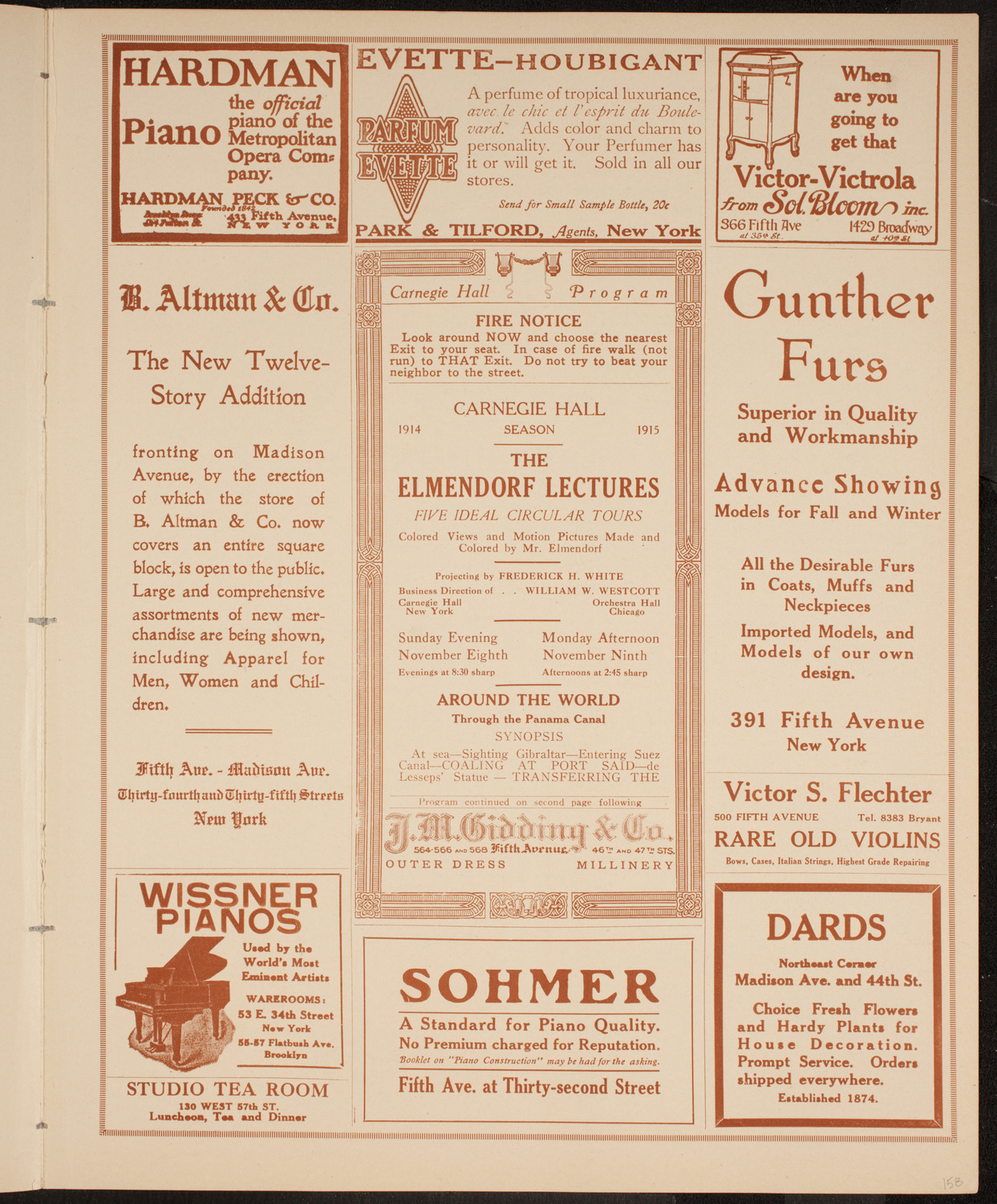 Elmendorf Lecture: Around the World Through the Panama Canal, November 8, 1914, program page 7
