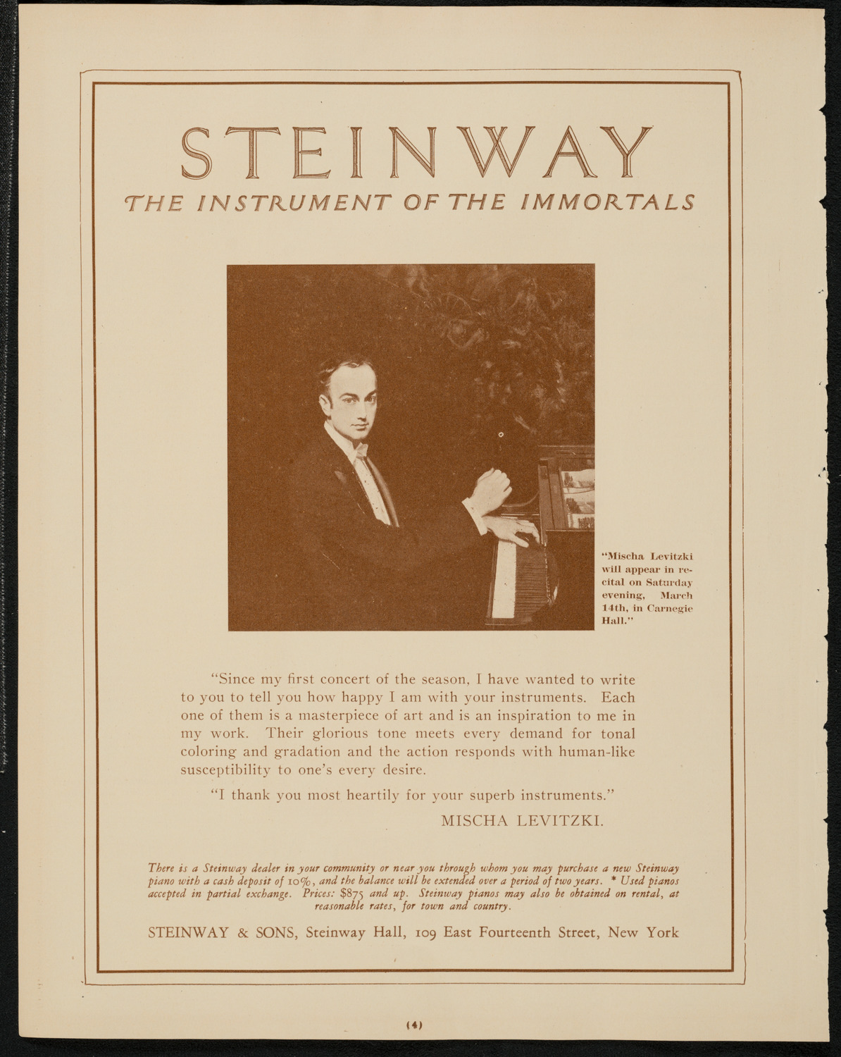 Philadelphia Orchestra, March 10, 1925, program page 4